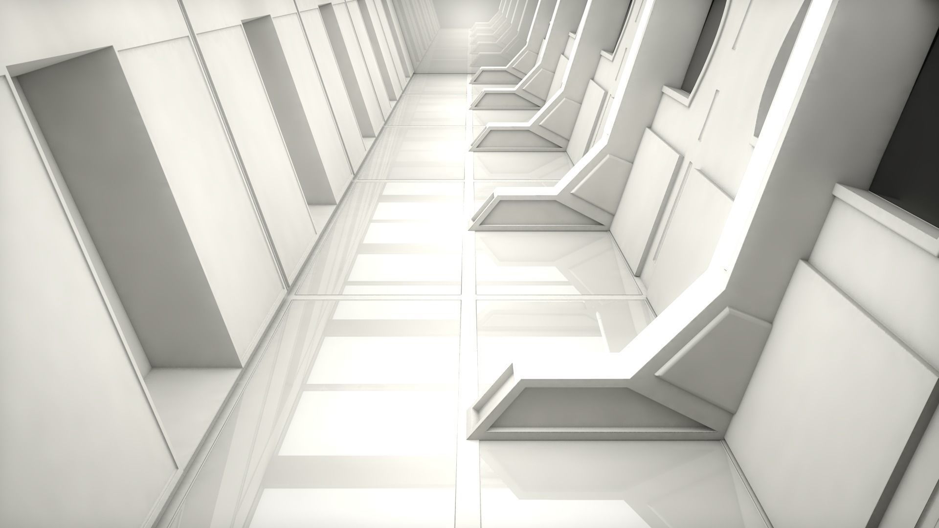 Sci Fi Corridor Low-poly 3D model_3