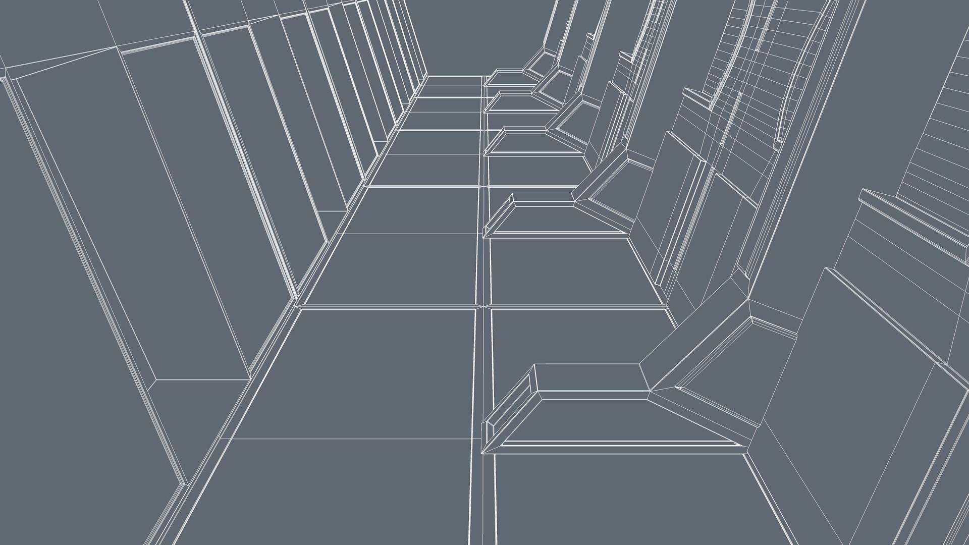 Sci Fi Corridor Low-poly 3D model_9