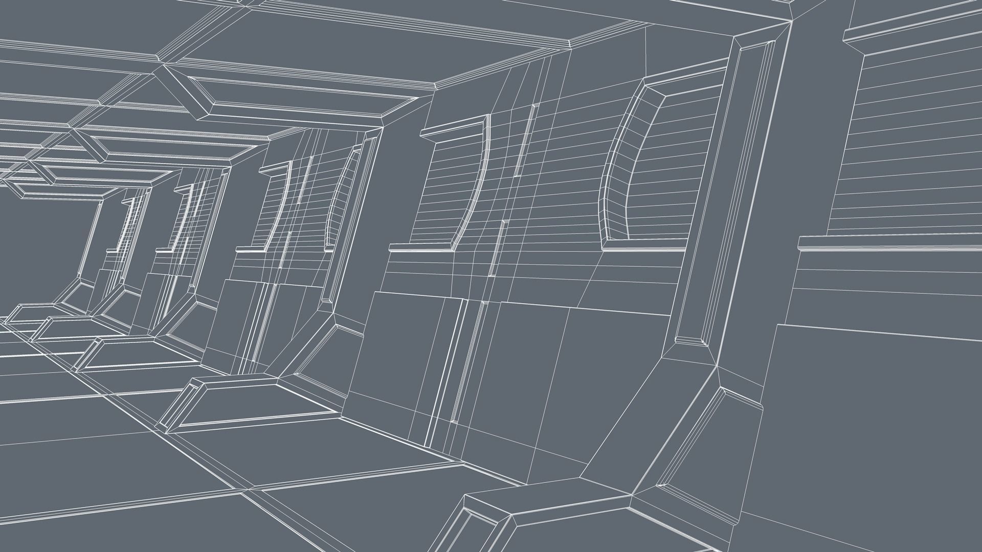 Sci Fi Corridor Low-poly 3D model_7