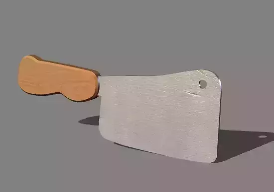 hatchet knife with wooden handle