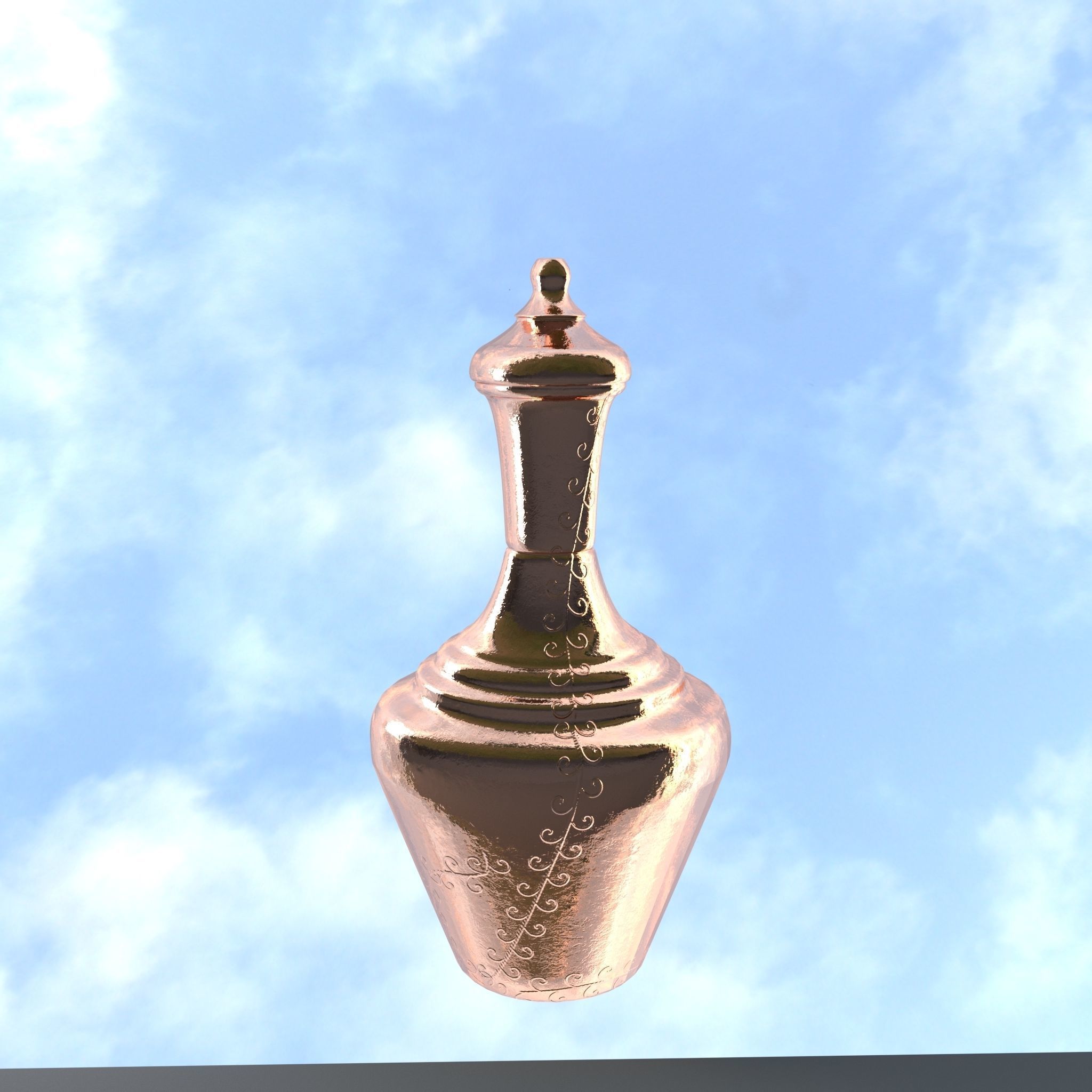 Copper Pitcher Low-poly 3D model_6