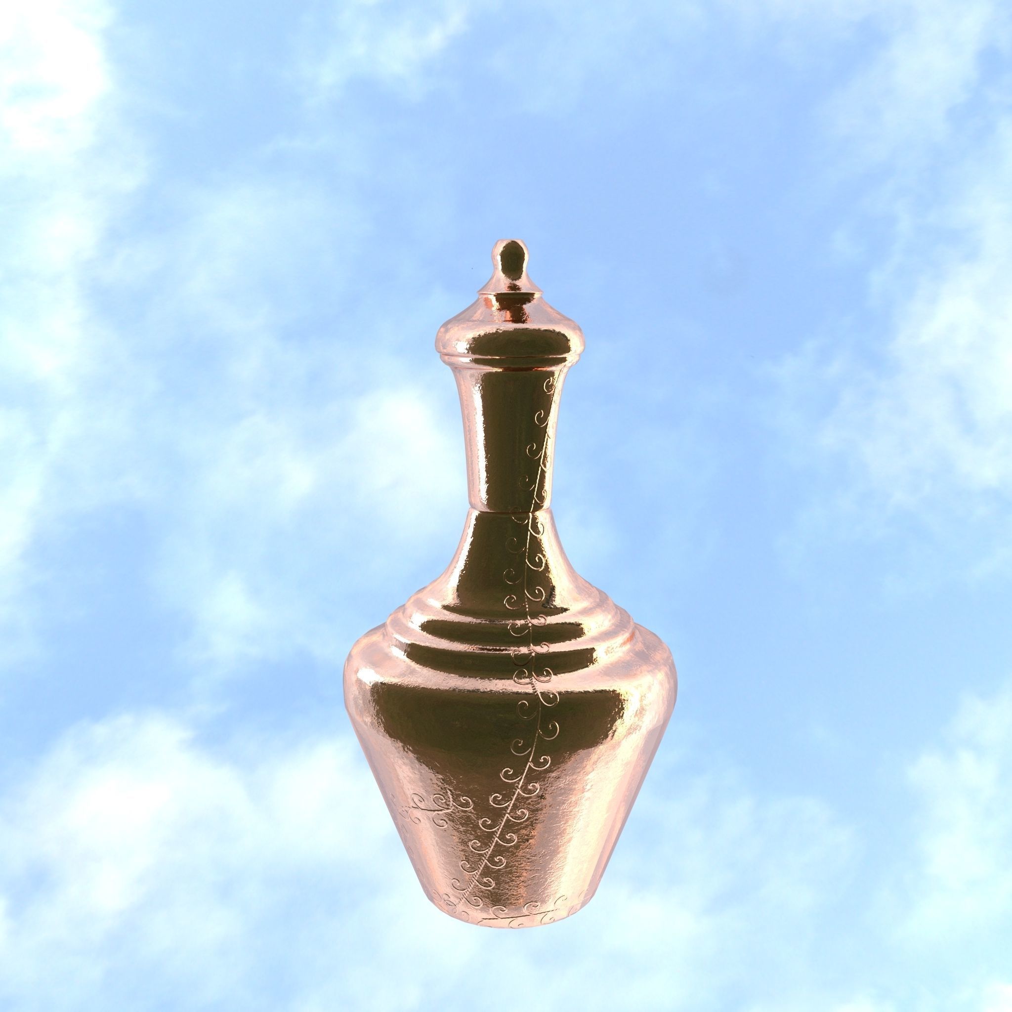 Copper Pitcher Low-poly 3D model_2