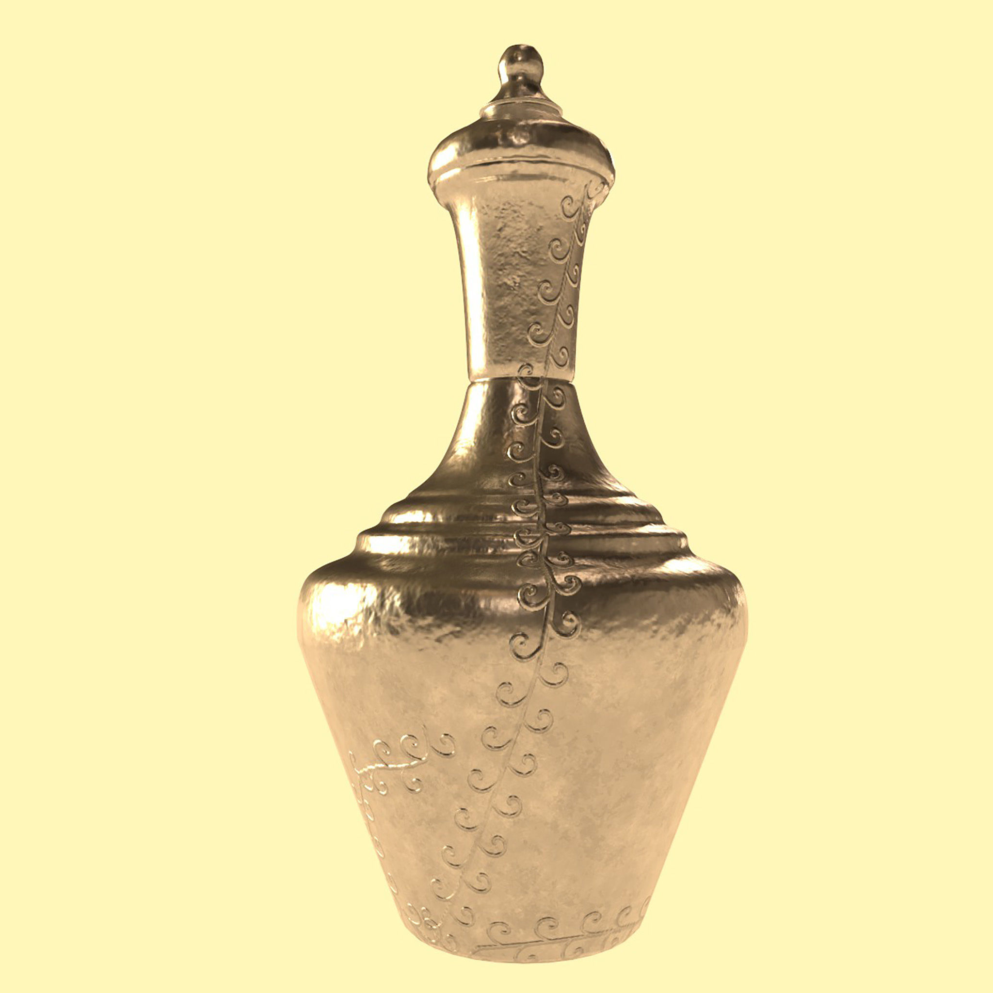 Copper Pitcher Low-poly 3D model_1