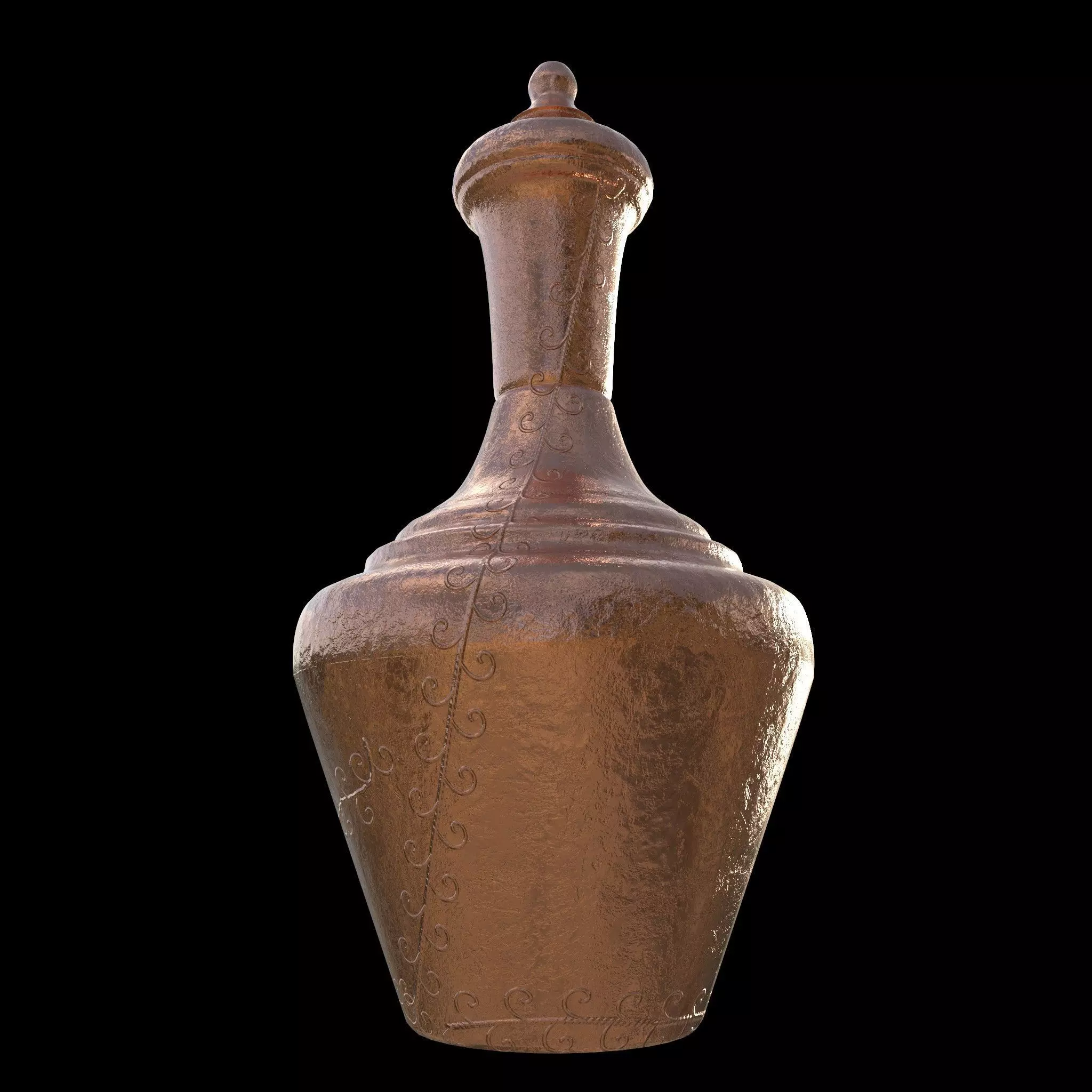 Copper Pitcher Low-poly 3D model_0