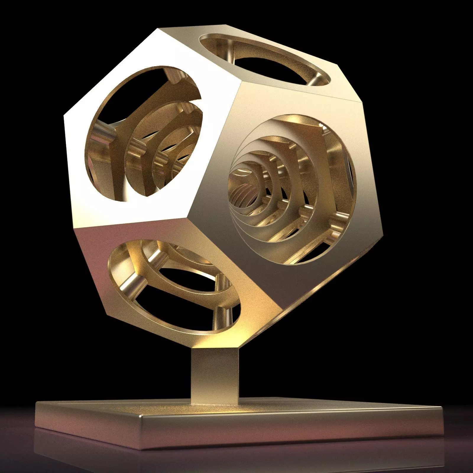 Dodecho metal cube 3D print model_0