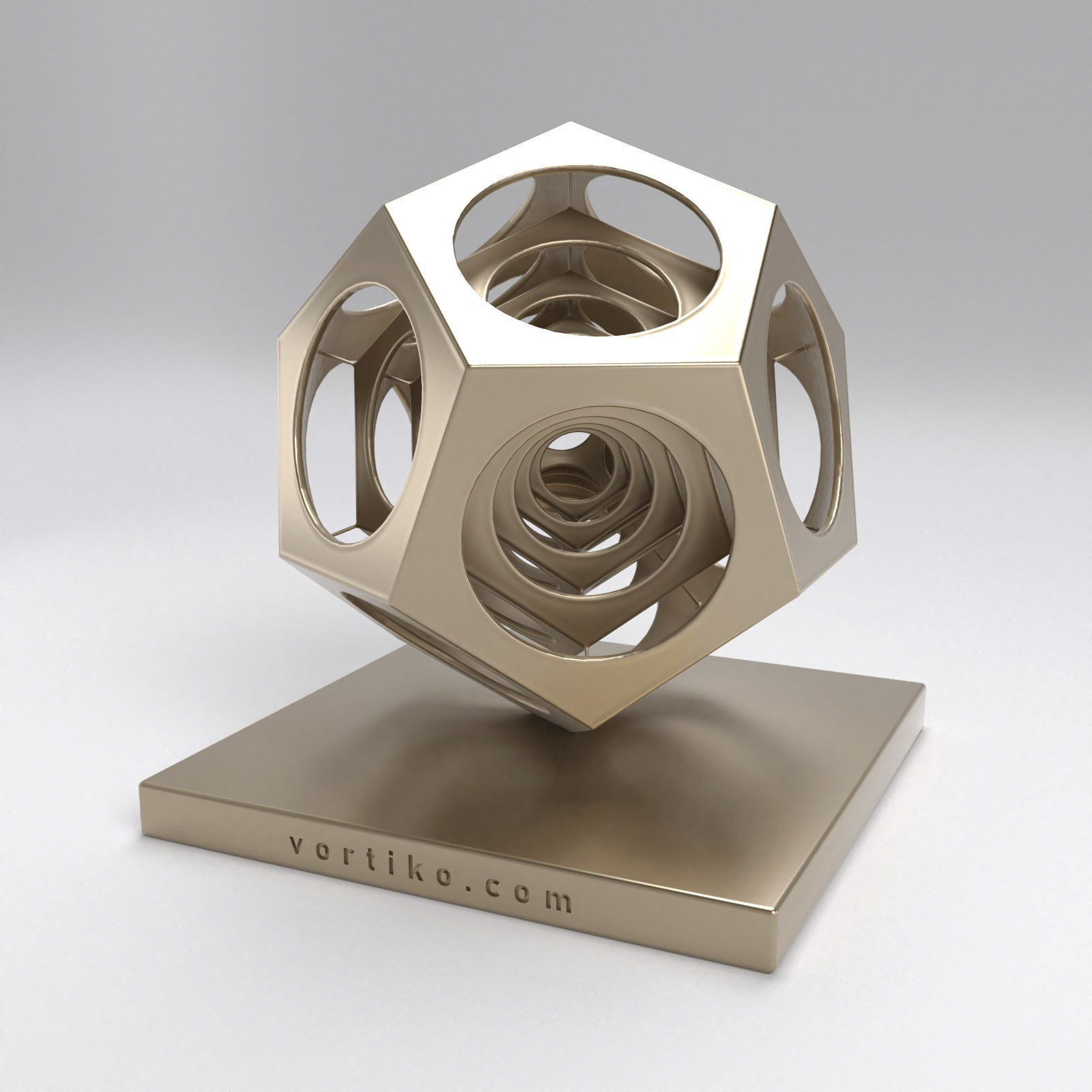 Dodecho metal cube 3D print model_3