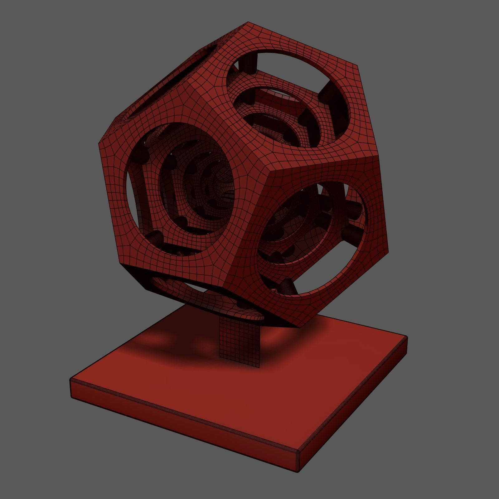 Dodecho metal cube 3D print model_18