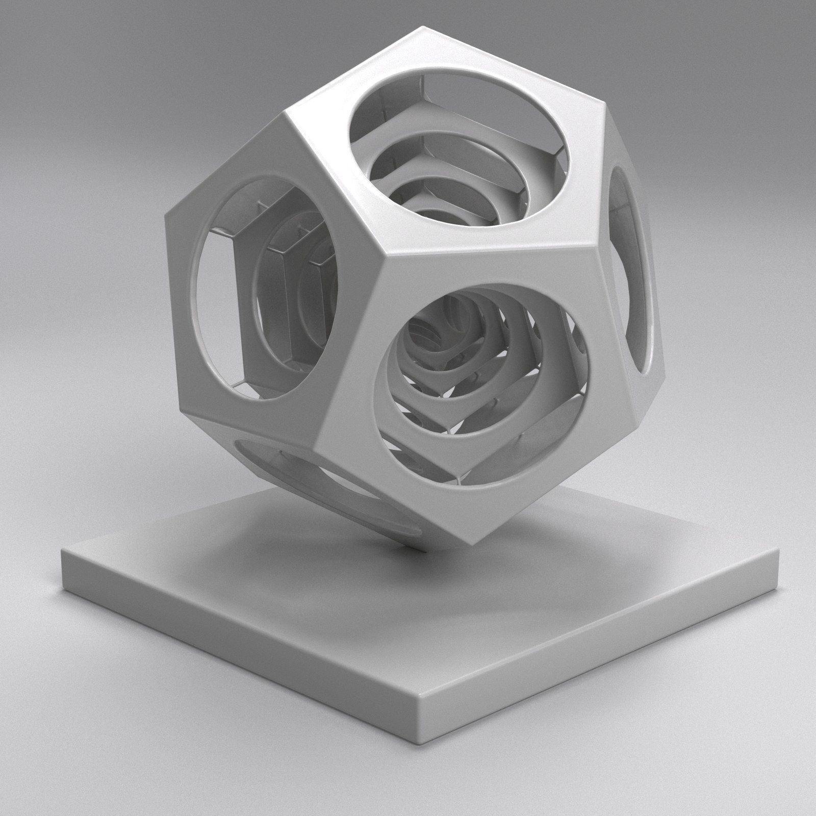 Dodecho metal cube 3D print model_11