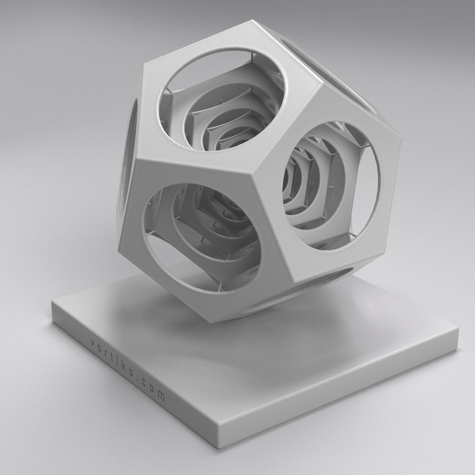 Dodecho metal cube 3D print model_9