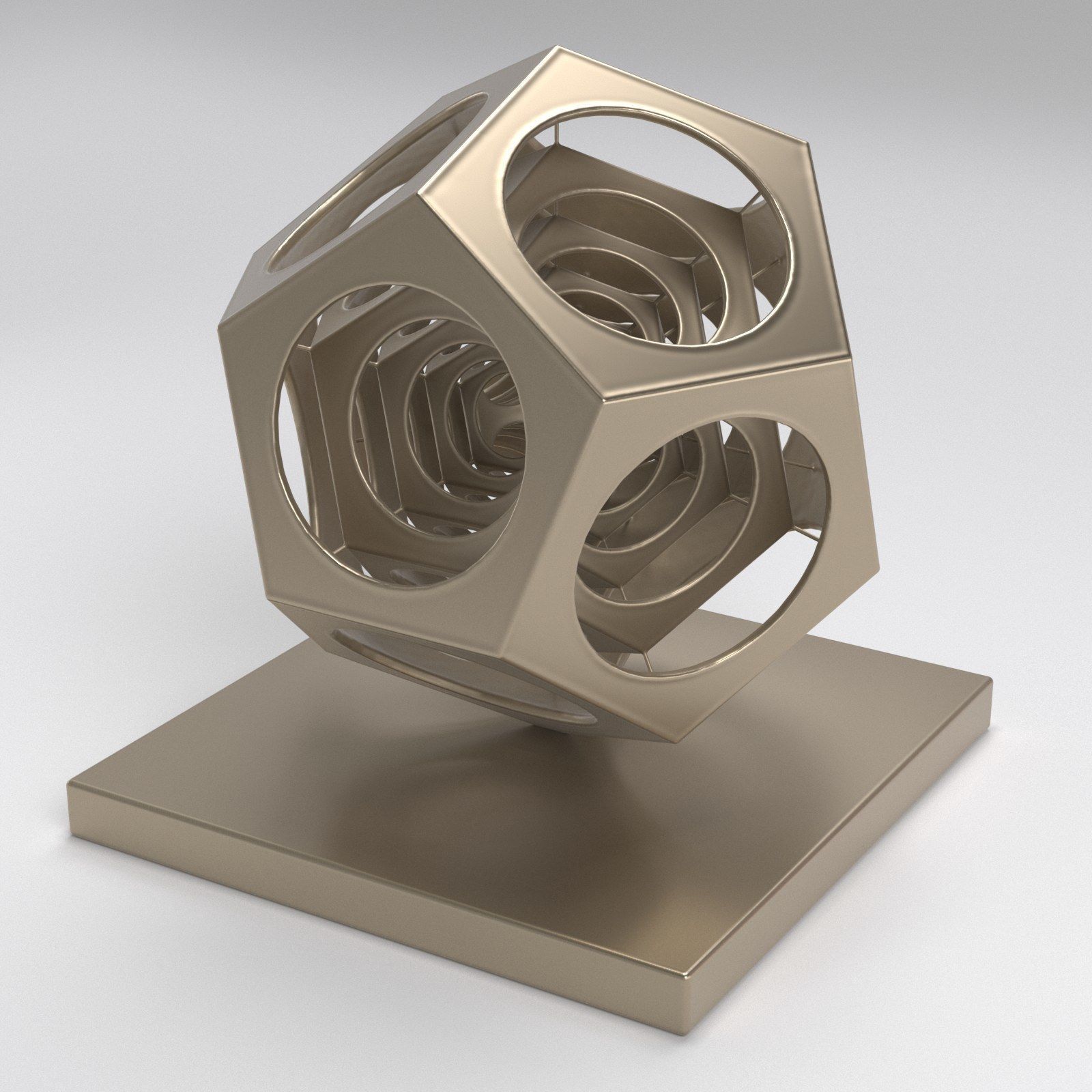 Dodecho metal cube 3D print model_7