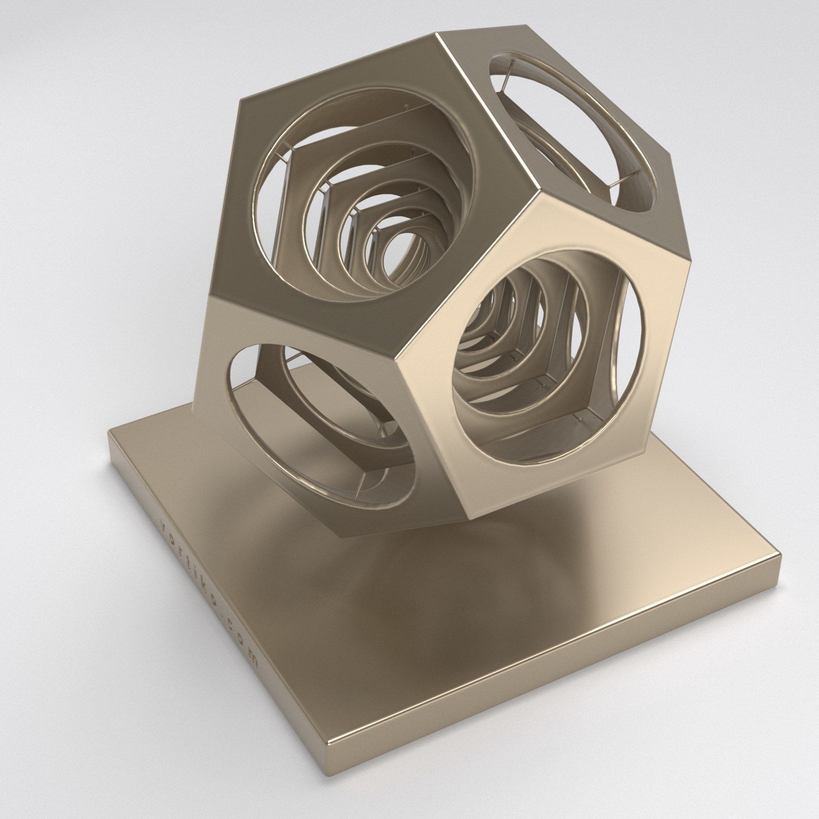 Dodecho metal cube 3D print model_5