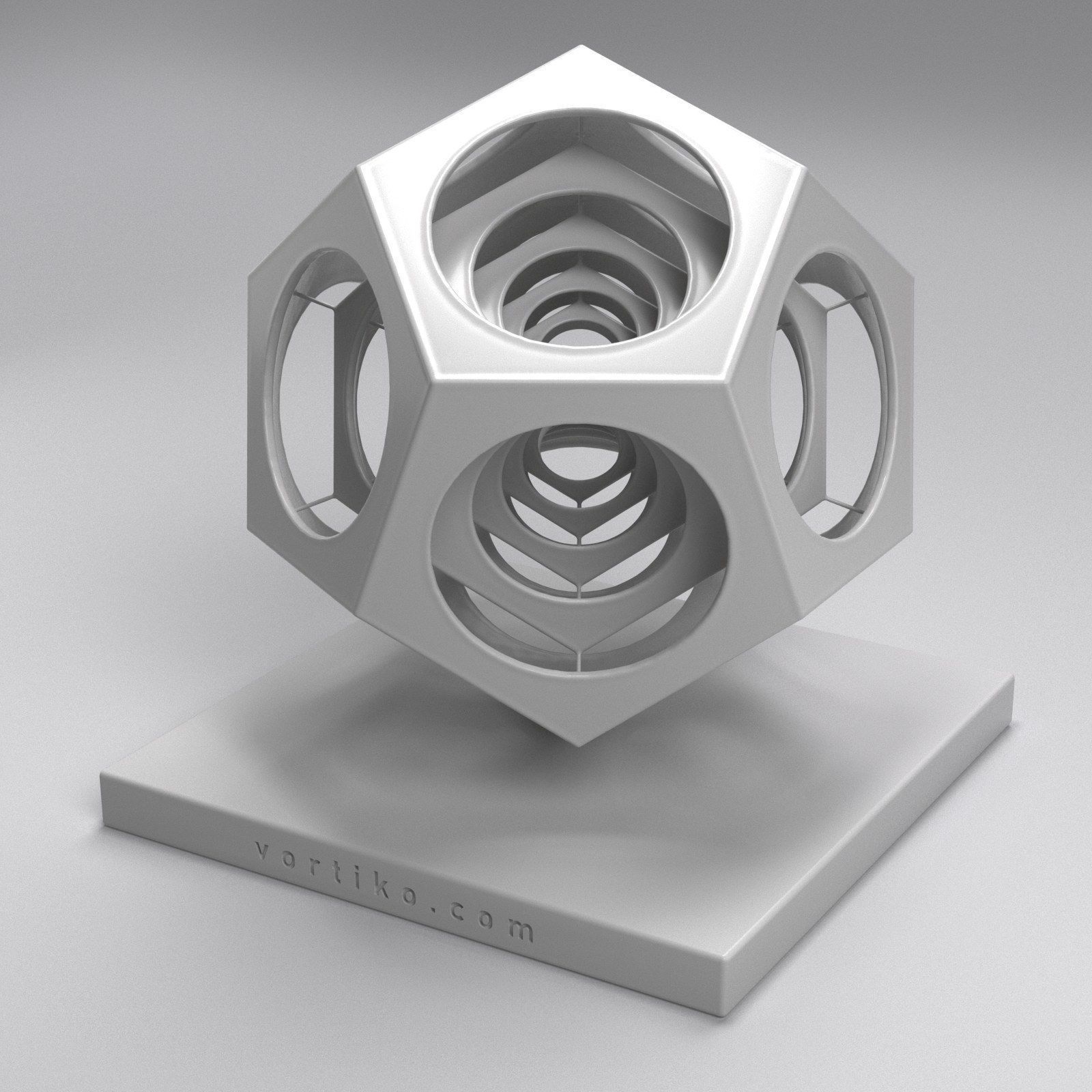 Dodecho metal cube 3D print model_8