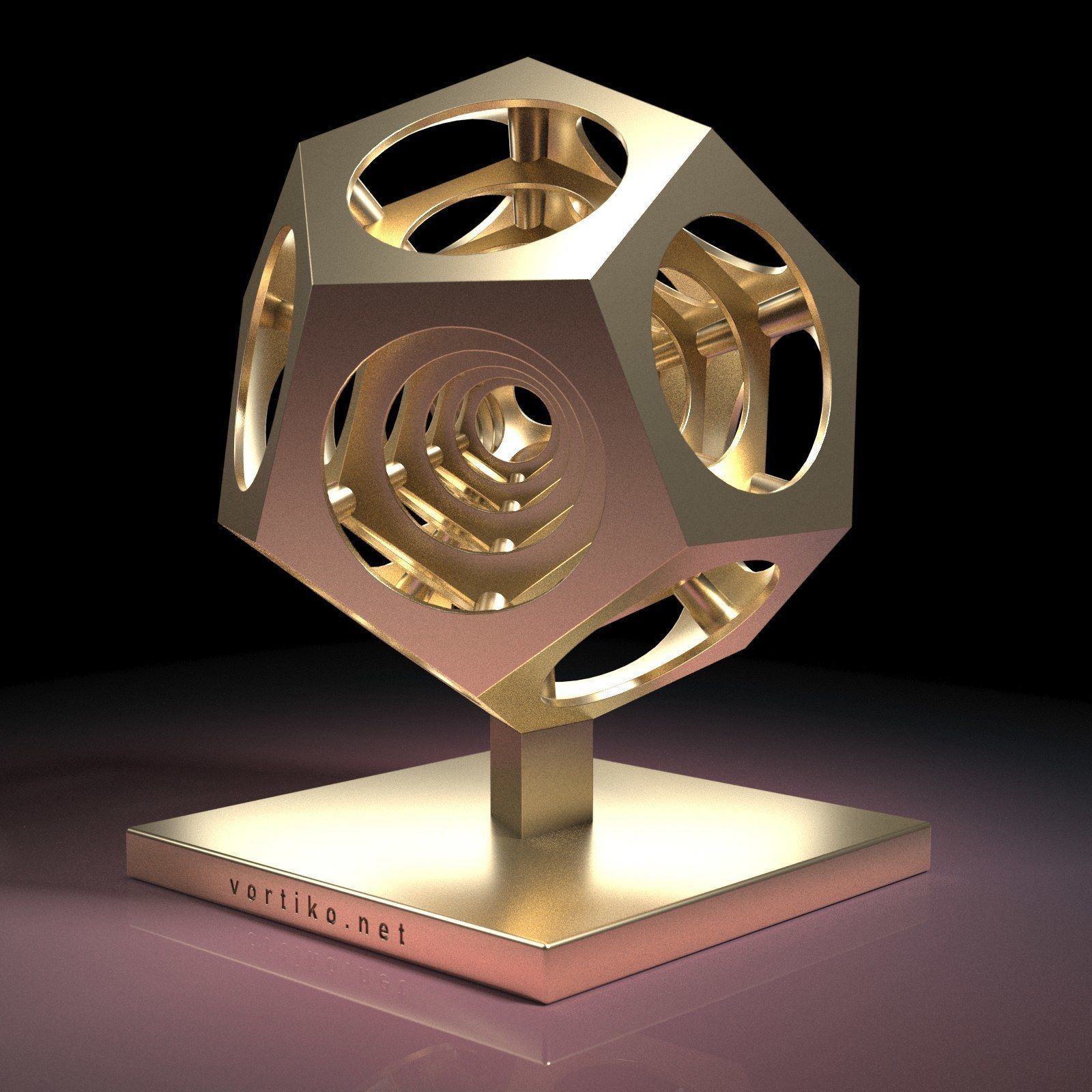 Dodecho metal cube 3D print model_1