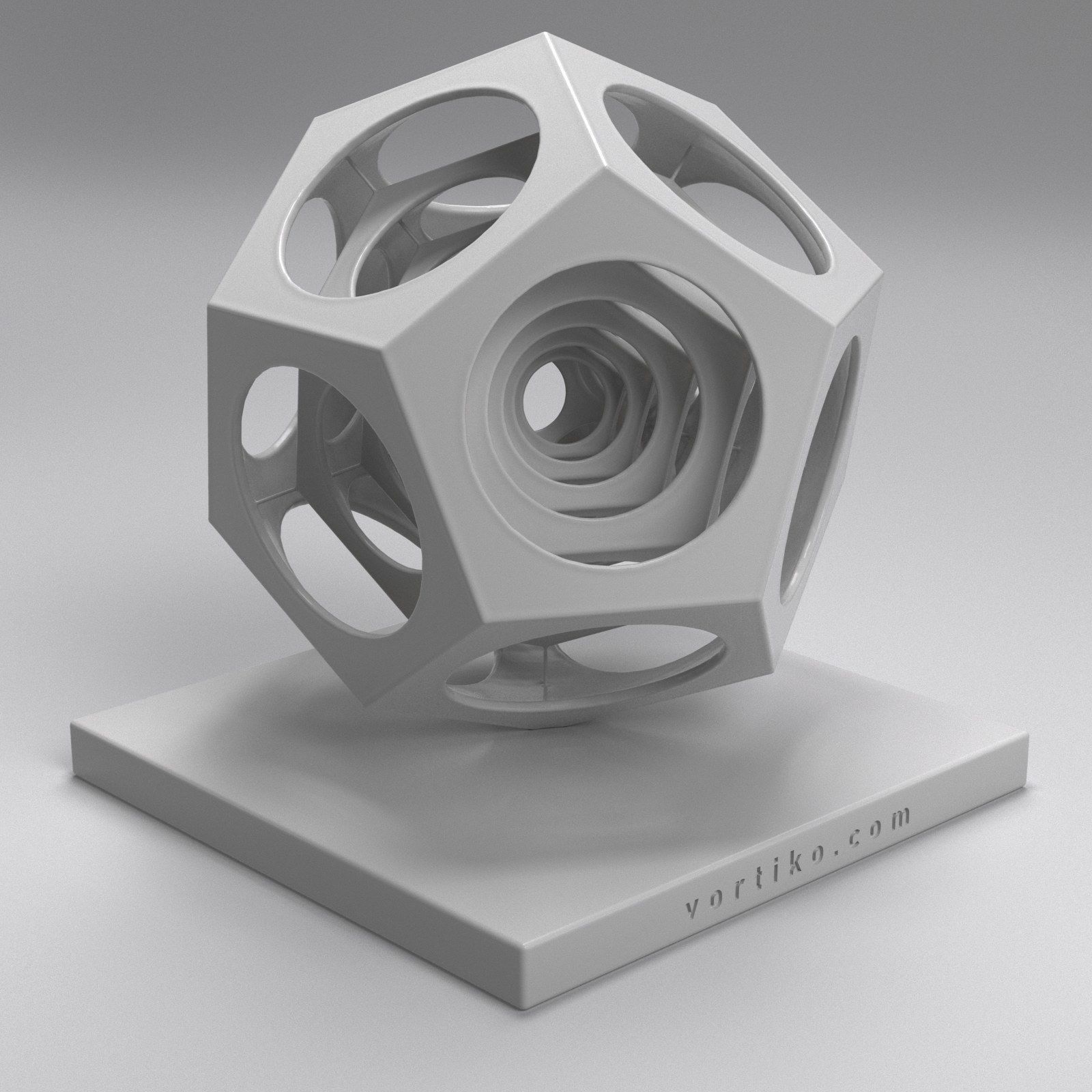Dodecho metal cube 3D print model_12