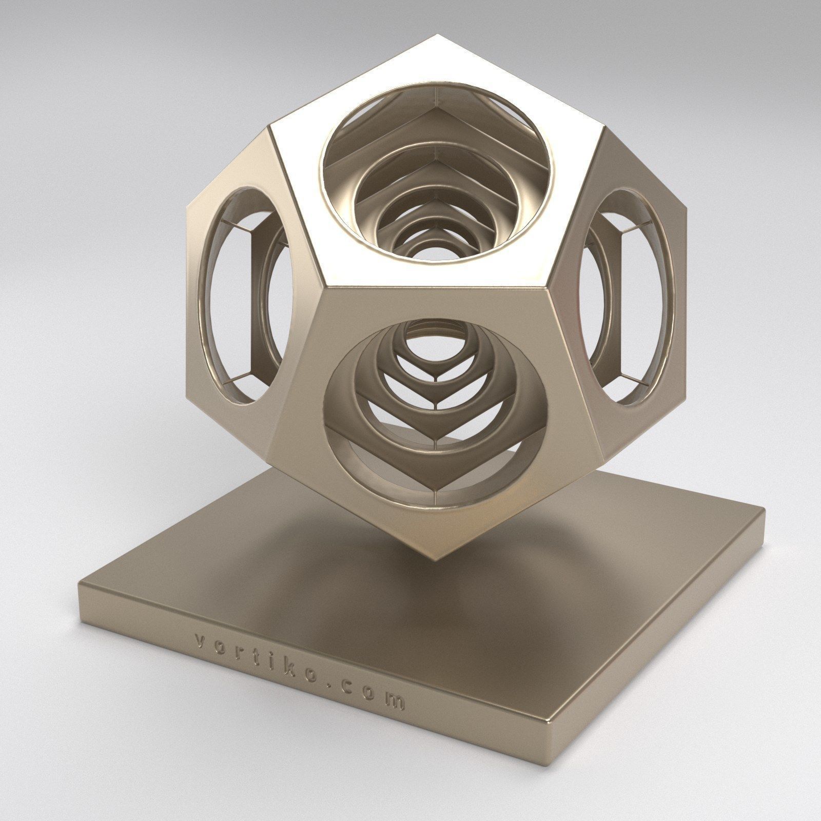 Dodecho metal cube 3D print model_14