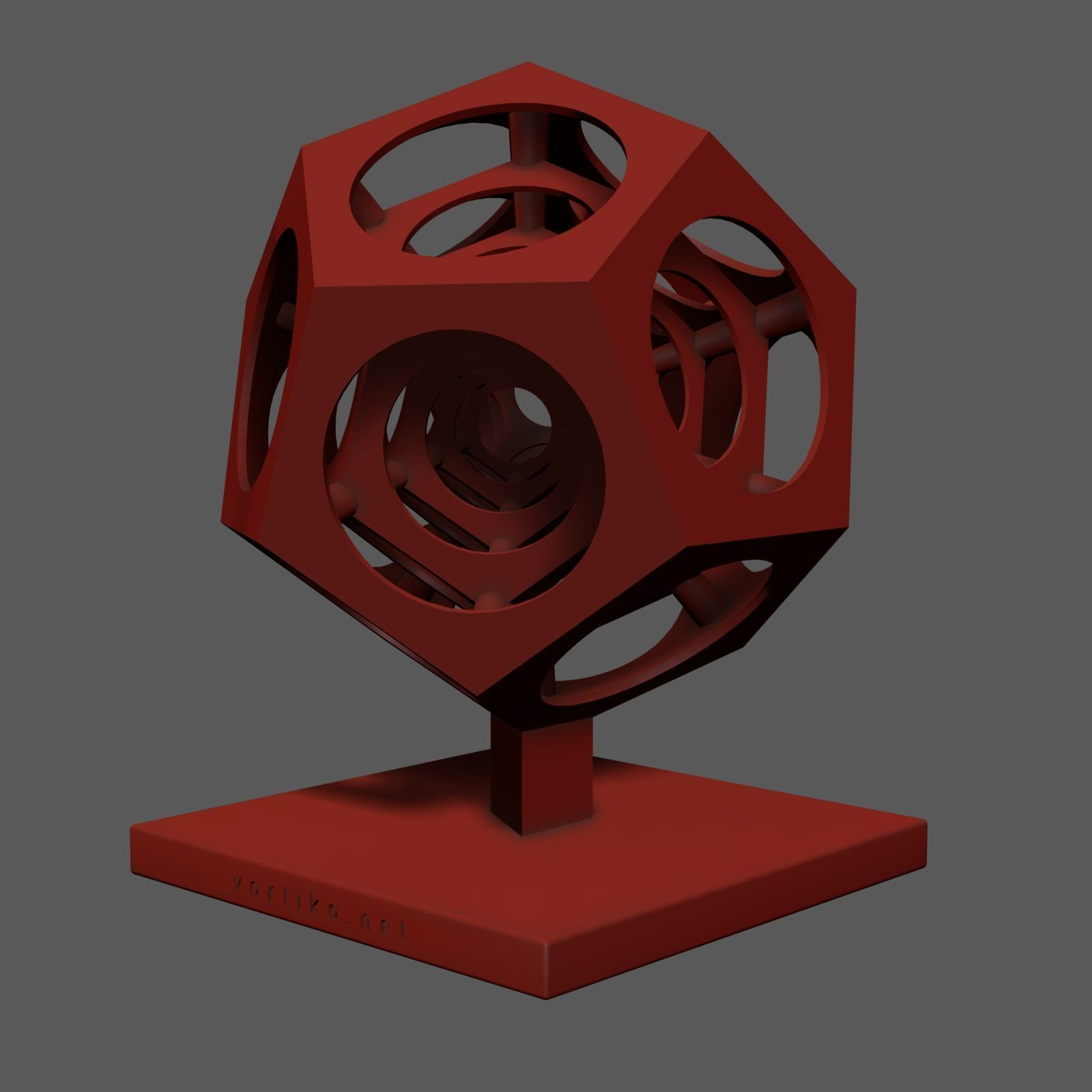 Dodecho metal cube 3D print model_20