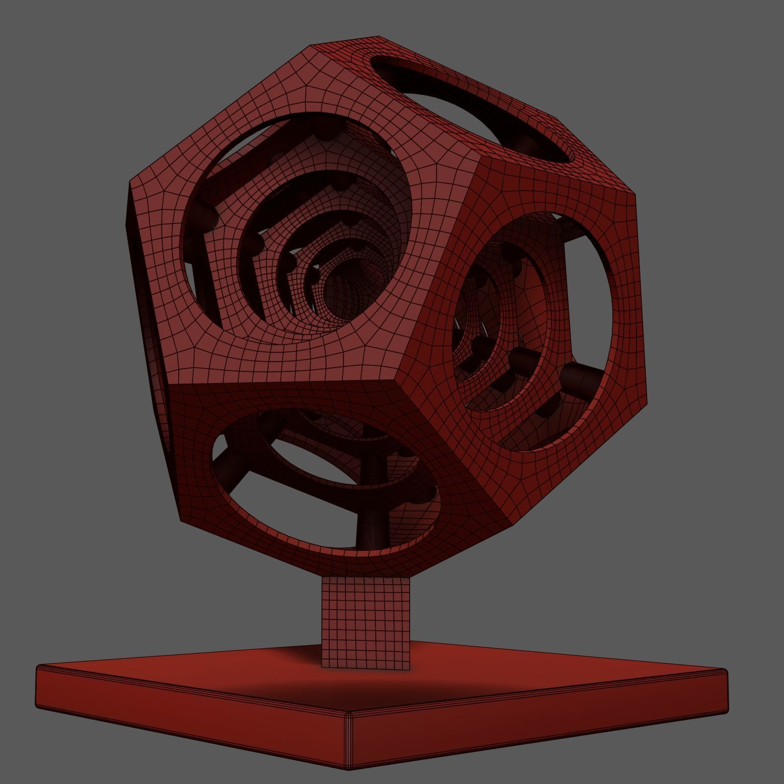 Dodecho metal cube 3D print model_16