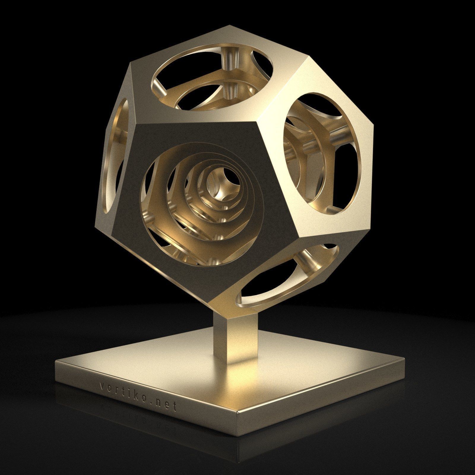 Dodecho metal cube 3D print model_19