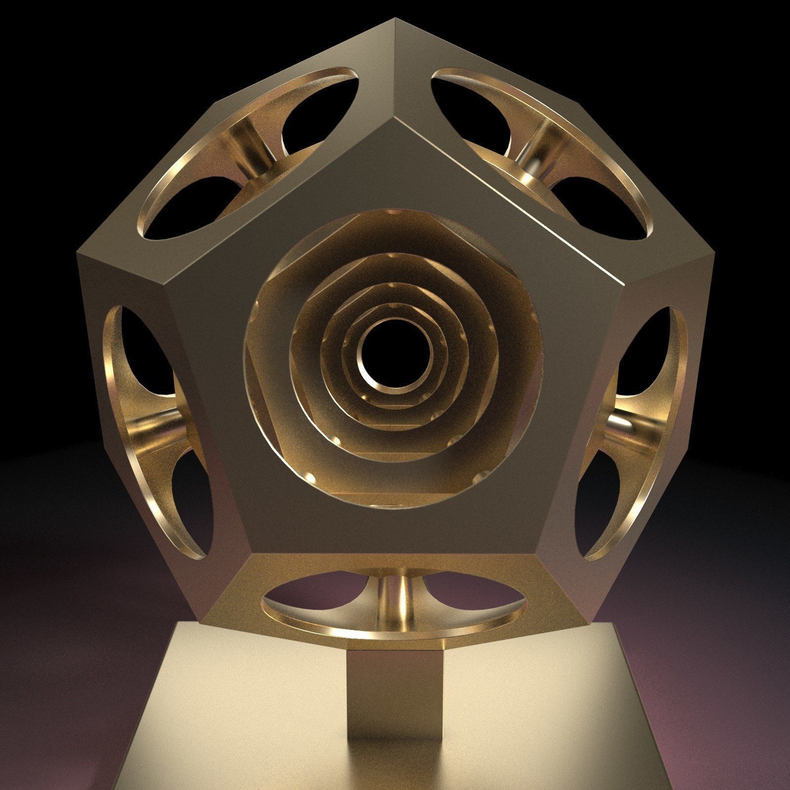 Dodecho metal cube 3D print model_22