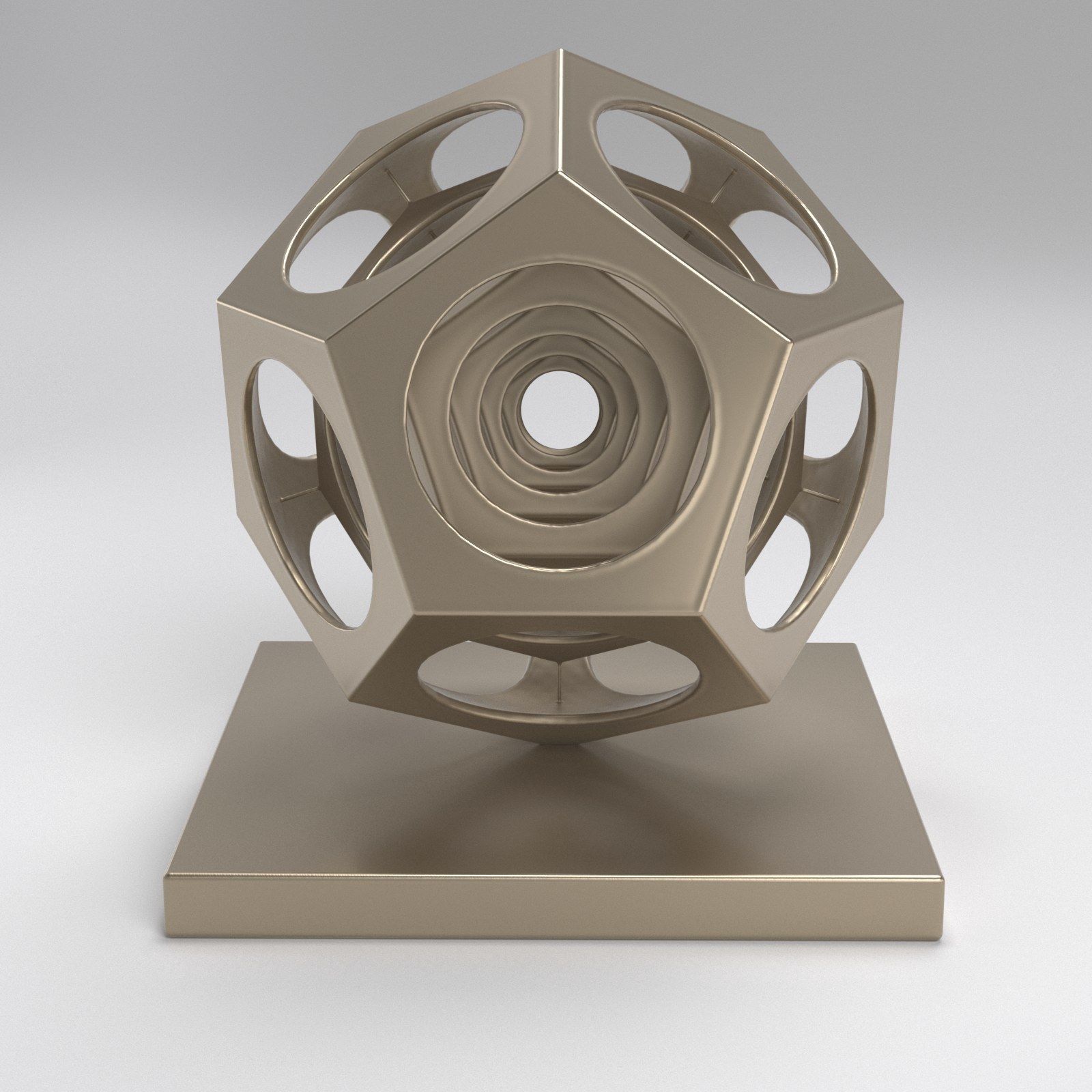 Dodecho metal cube 3D print model_6