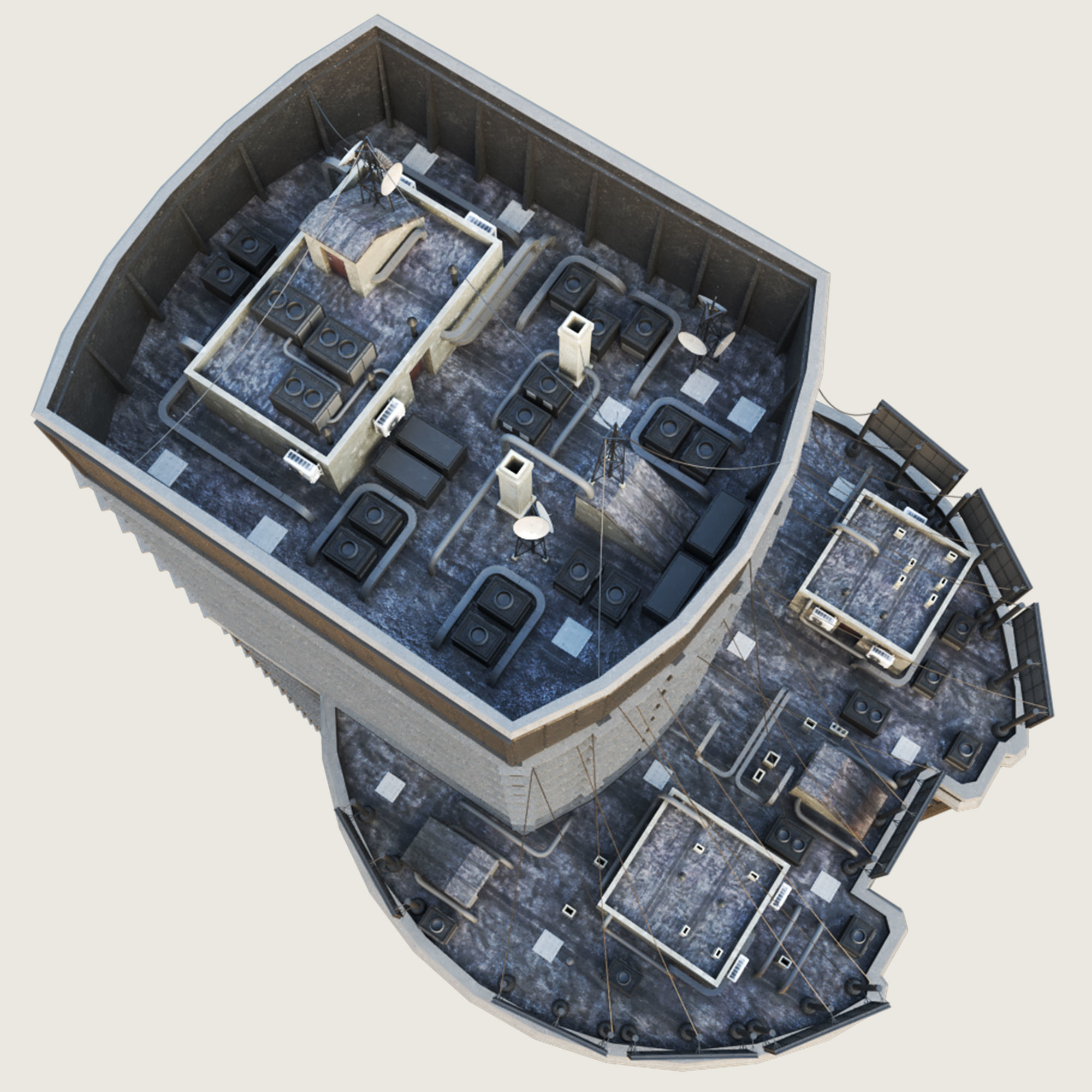 Building Skyscraper City Town Down Office Work Street Kitbash Low-poly 3D model_33