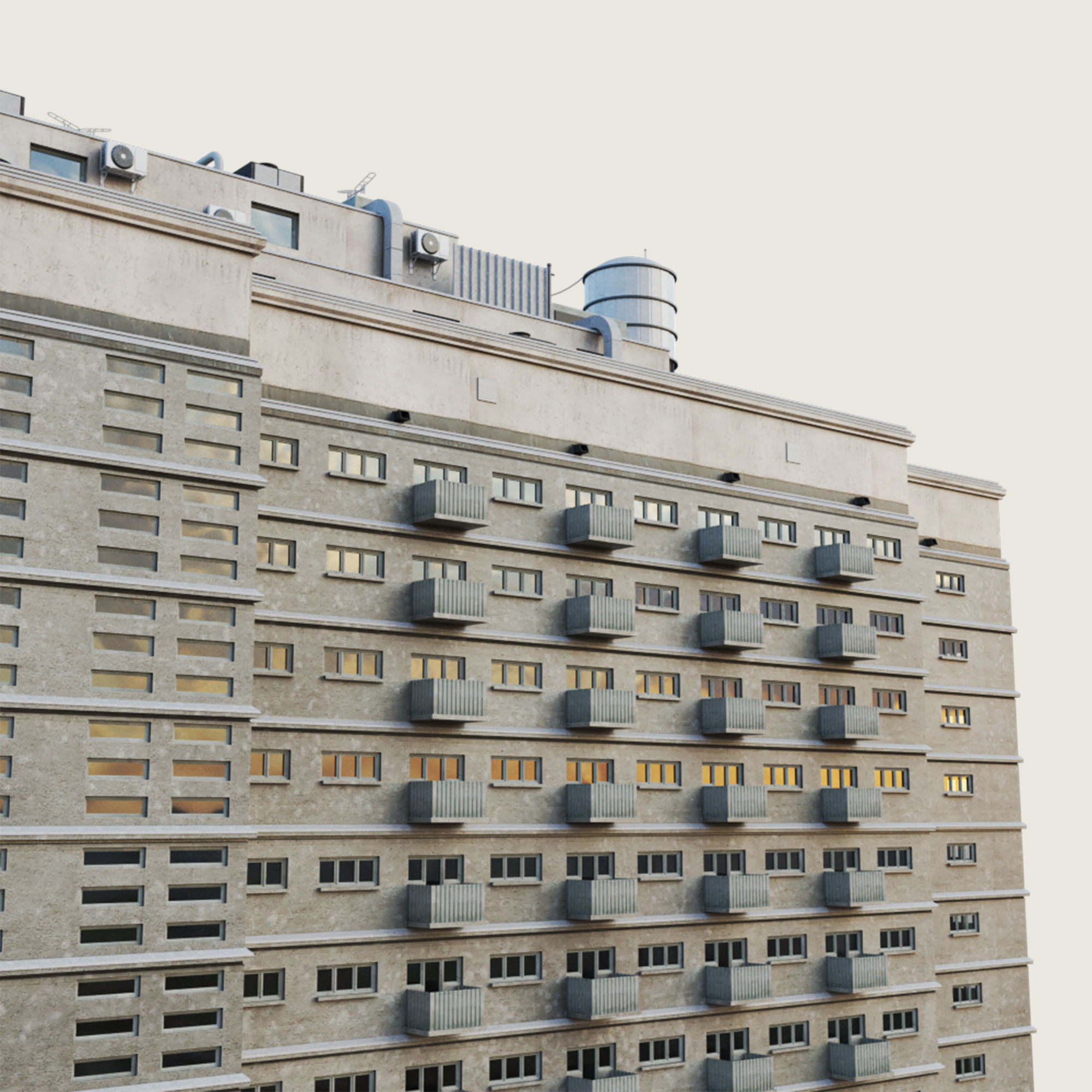 Building Skyscraper City Town Down Office Work Street Kitbash Low-poly 3D model_22