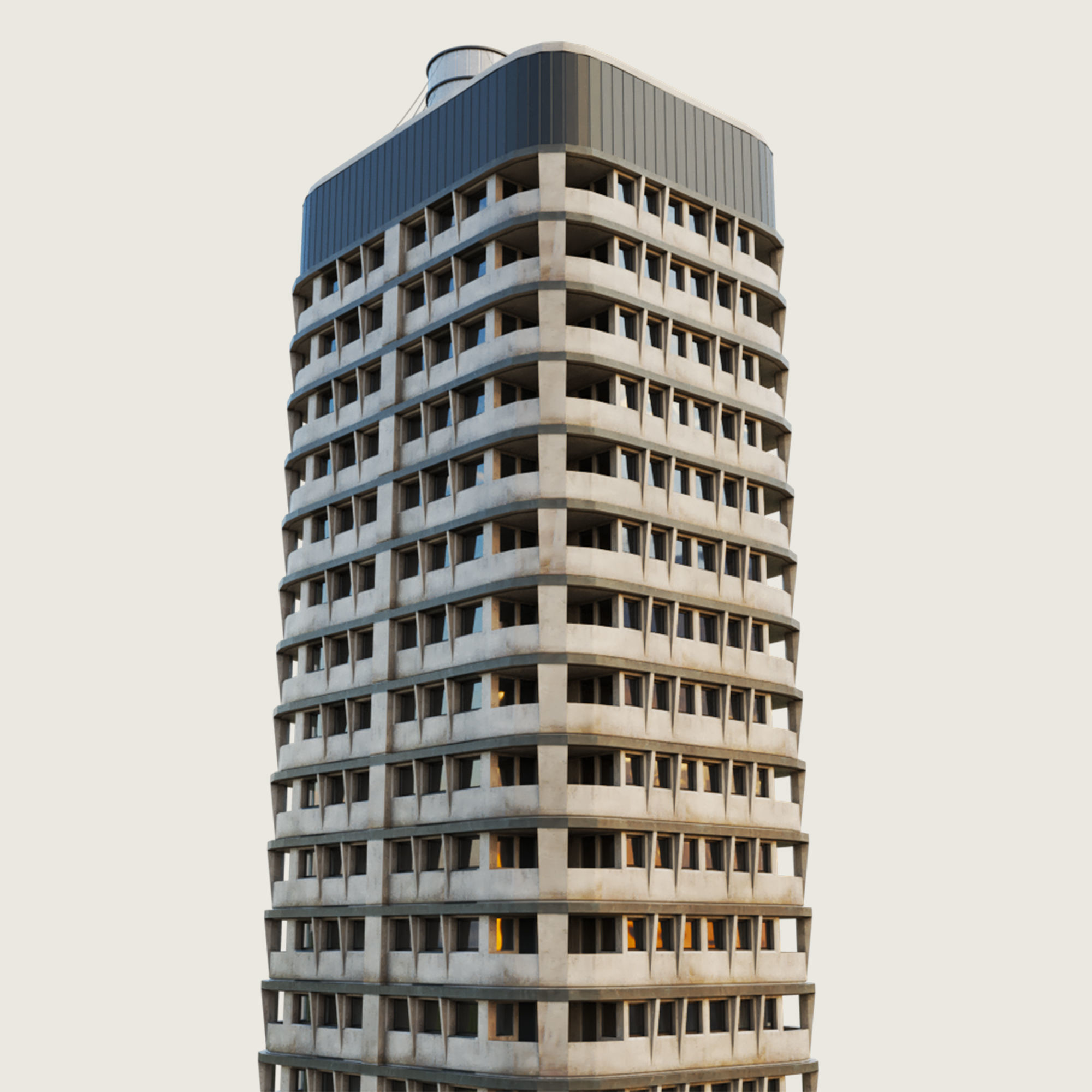 Building Skyscraper City Town Down Office Work Street Kitbash Low-poly 3D model_30