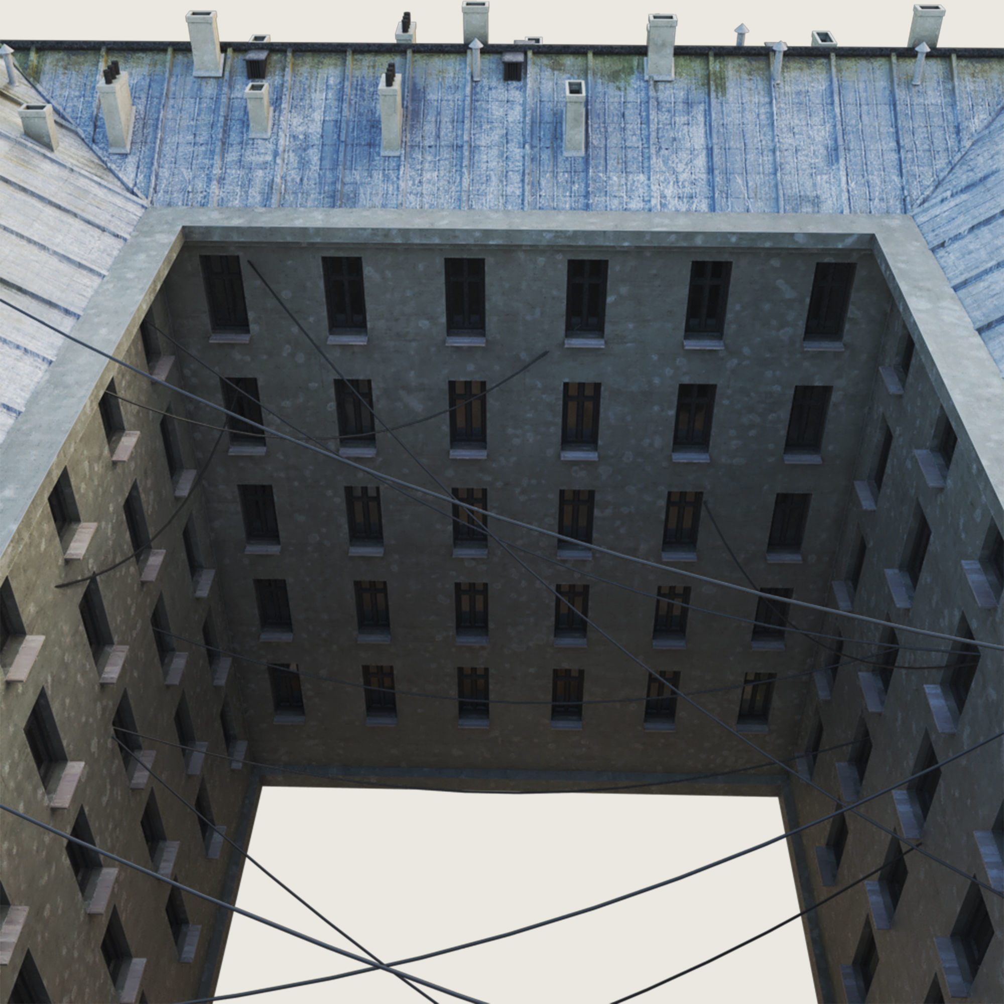 Building Skyscraper City Town Down Office Work Street Kitbash Low-poly 3D model_105