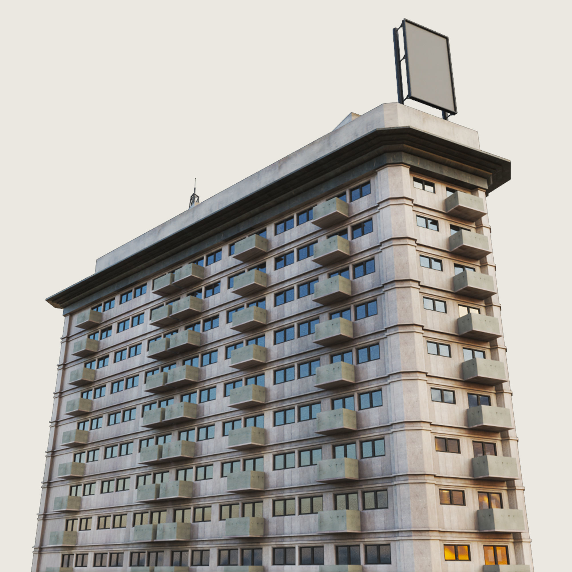 Building Skyscraper City Town Down Office Work Street Kitbash Low-poly 3D model_66