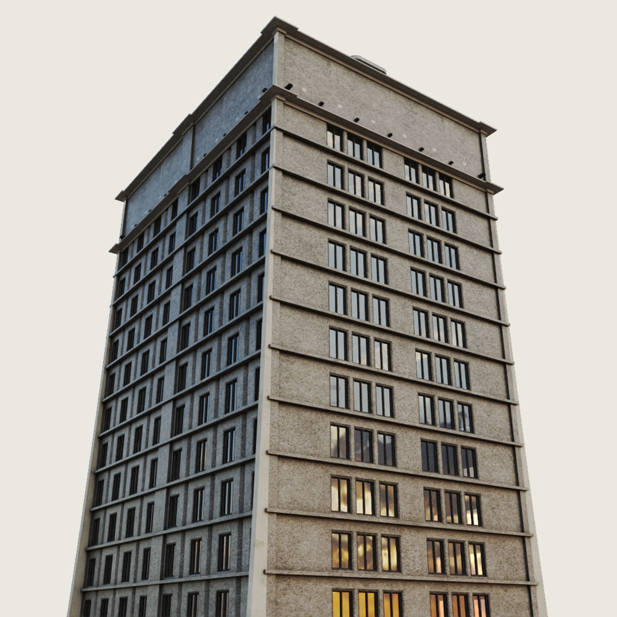 Building Skyscraper City Town Down Office Work Street Kitbash Low-poly 3D model_46
