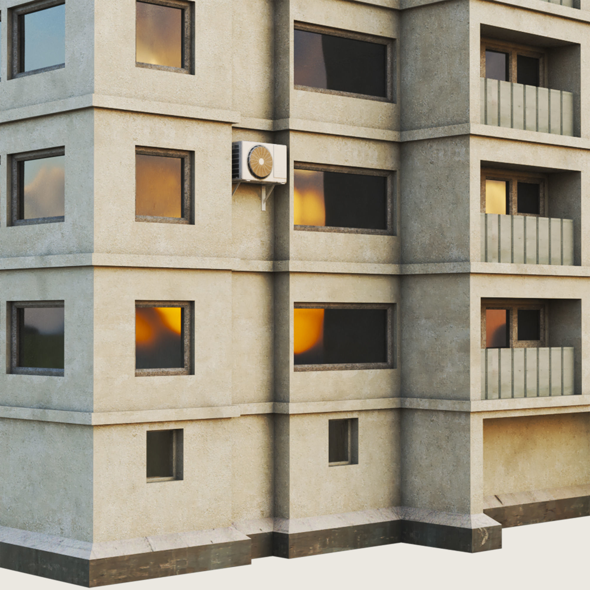 Building Skyscraper City Town Down Office Work Street Kitbash Low-poly 3D model_75