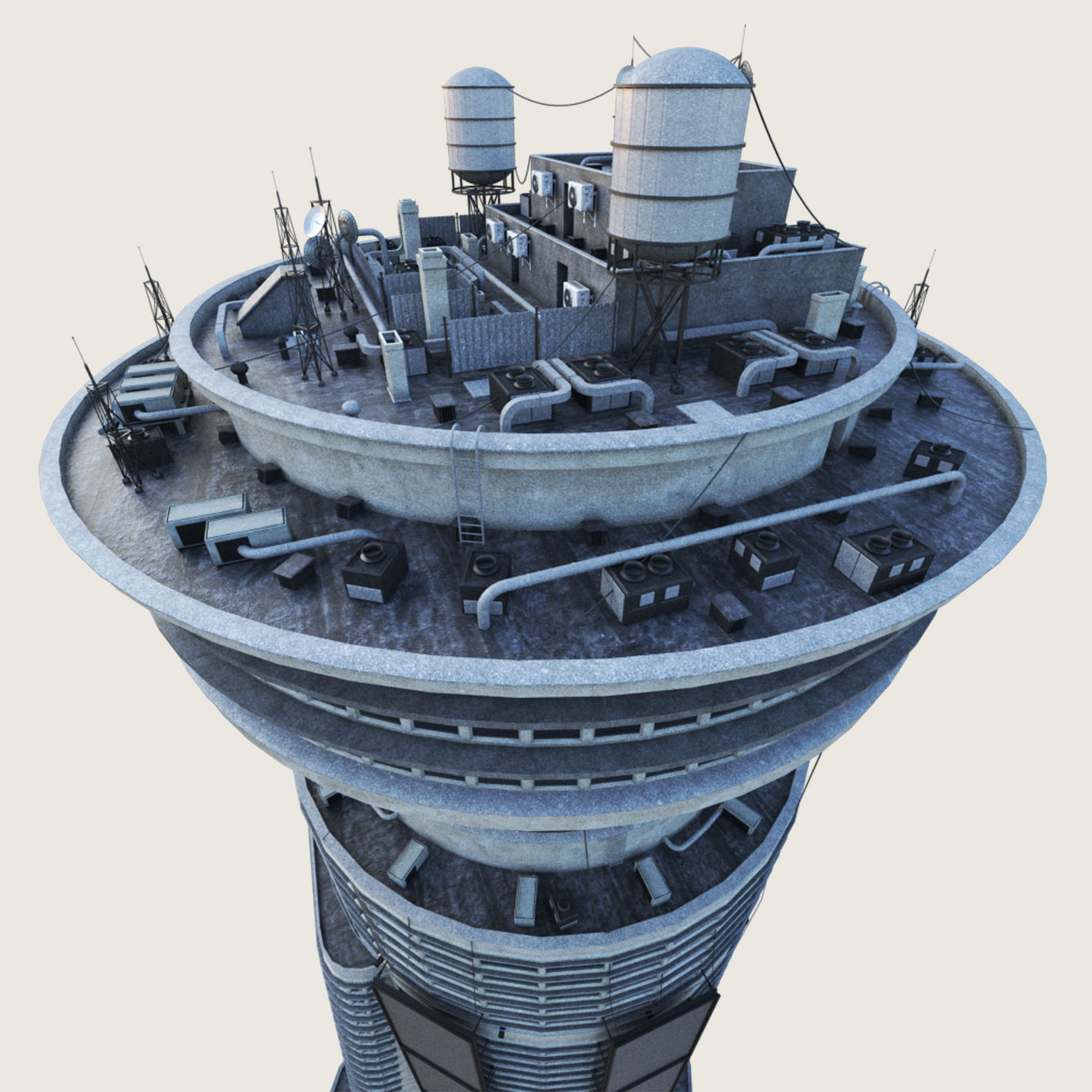 Building Skyscraper City Town Down Office Work Street Kitbash Low-poly 3D model_12