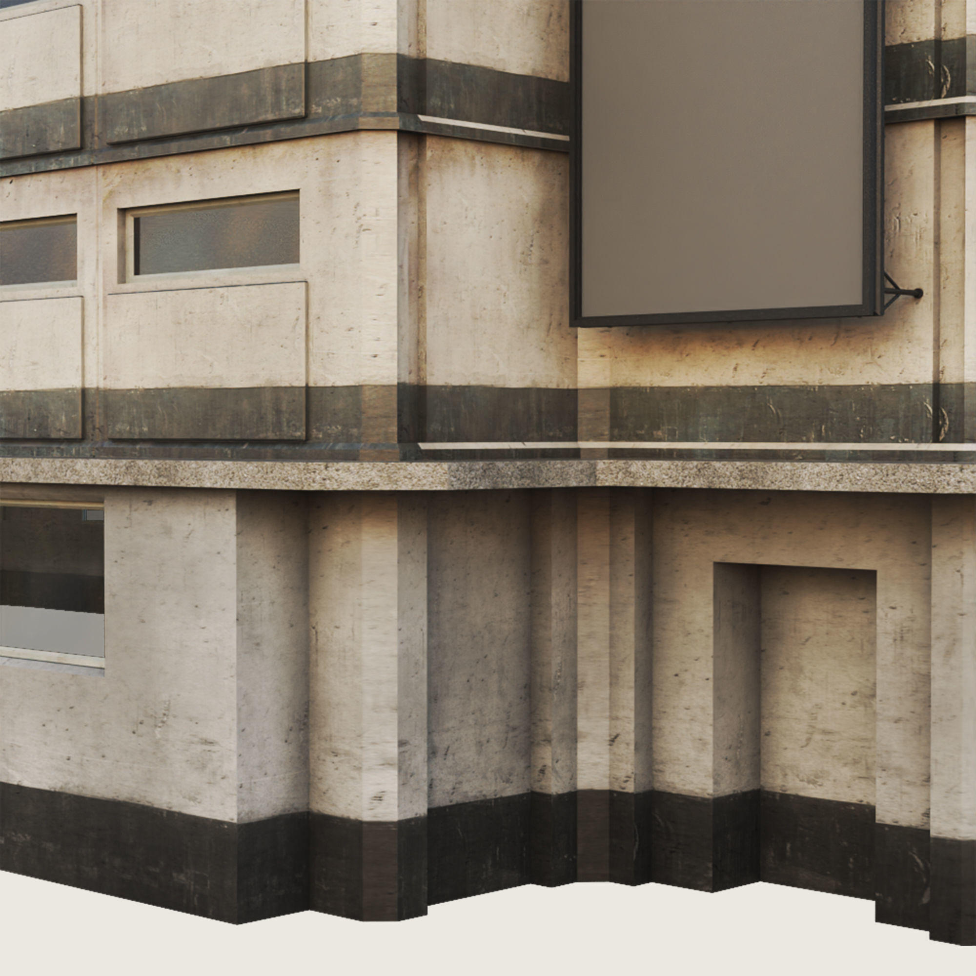 Building Skyscraper City Town Down Office Work Street Kitbash Low-poly 3D model_59