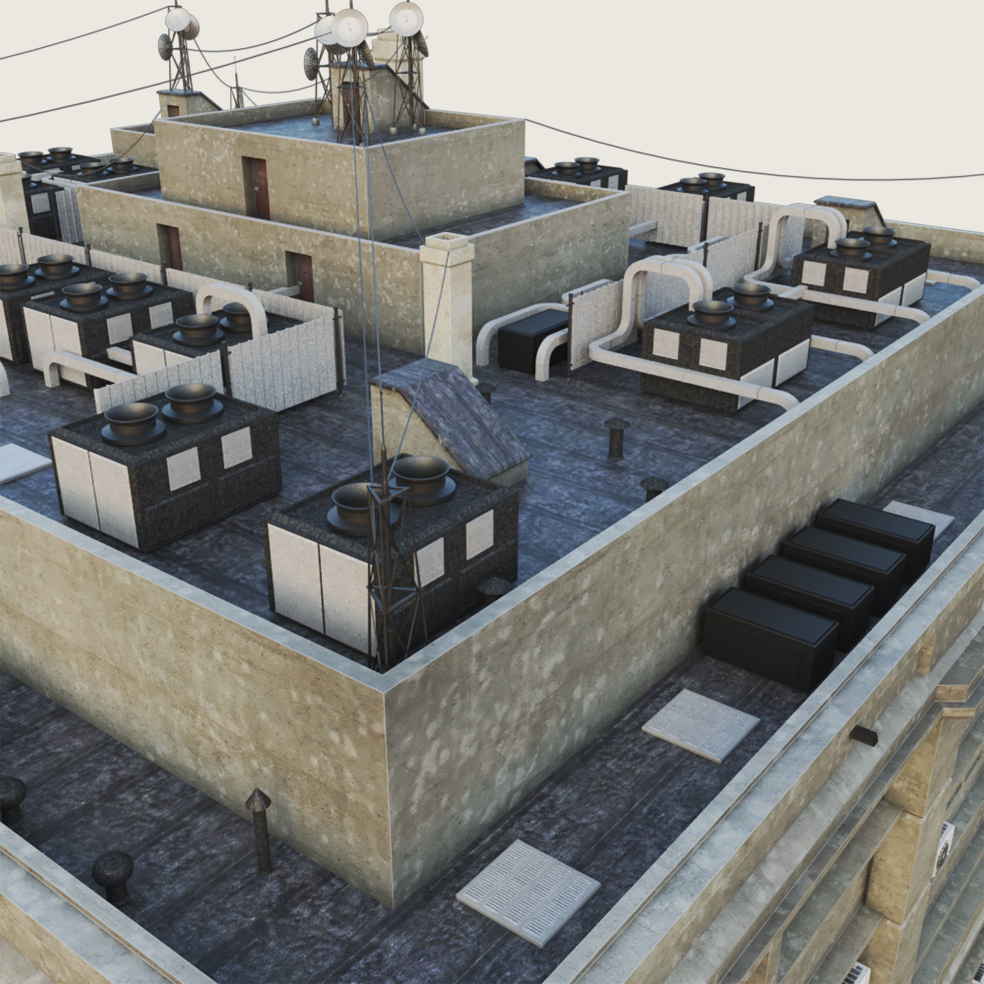 Building Skyscraper City Town Down Office Work Street Kitbash Low-poly 3D model_87