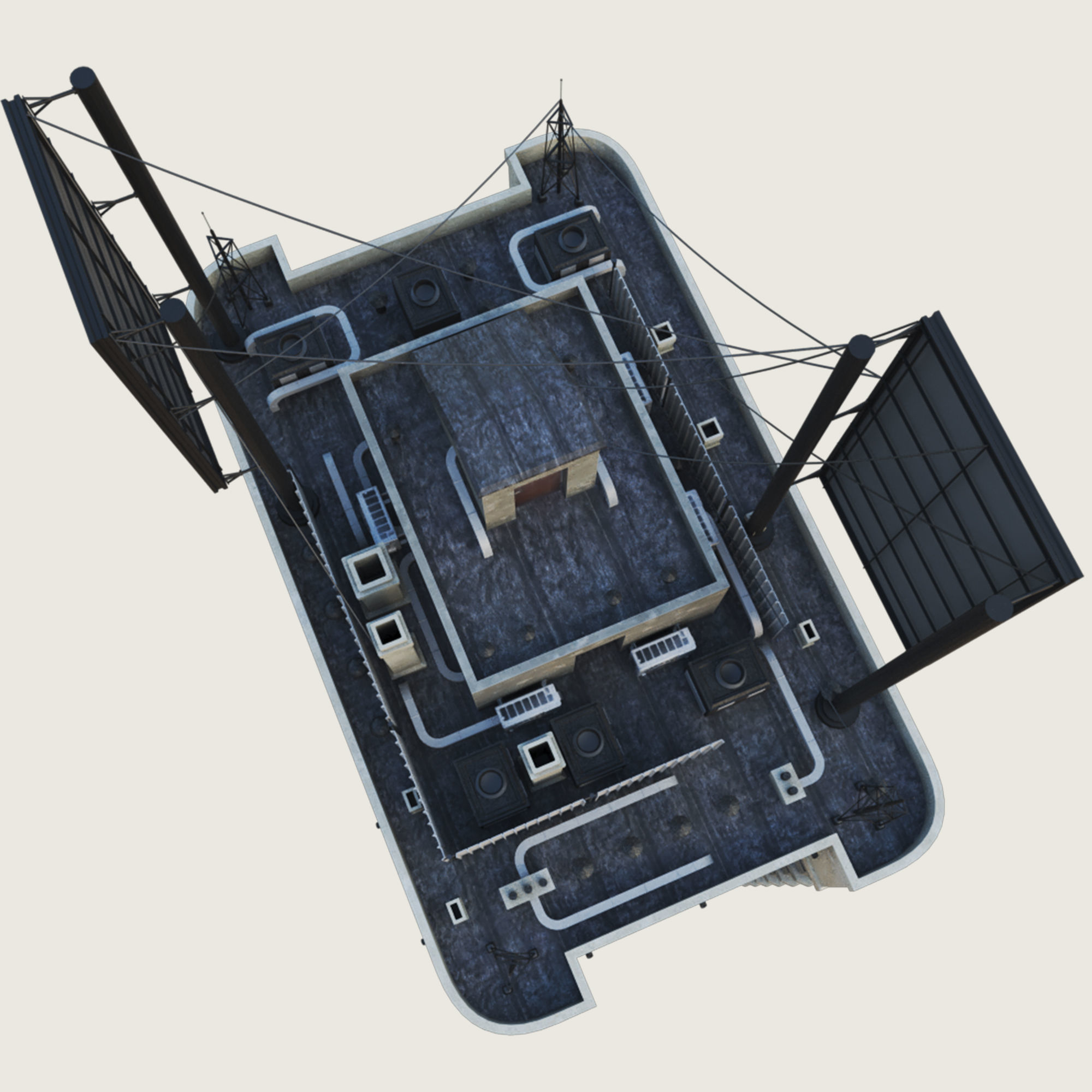 Building Skyscraper City Town Down Office Work Street Kitbash Low-poly 3D model_82