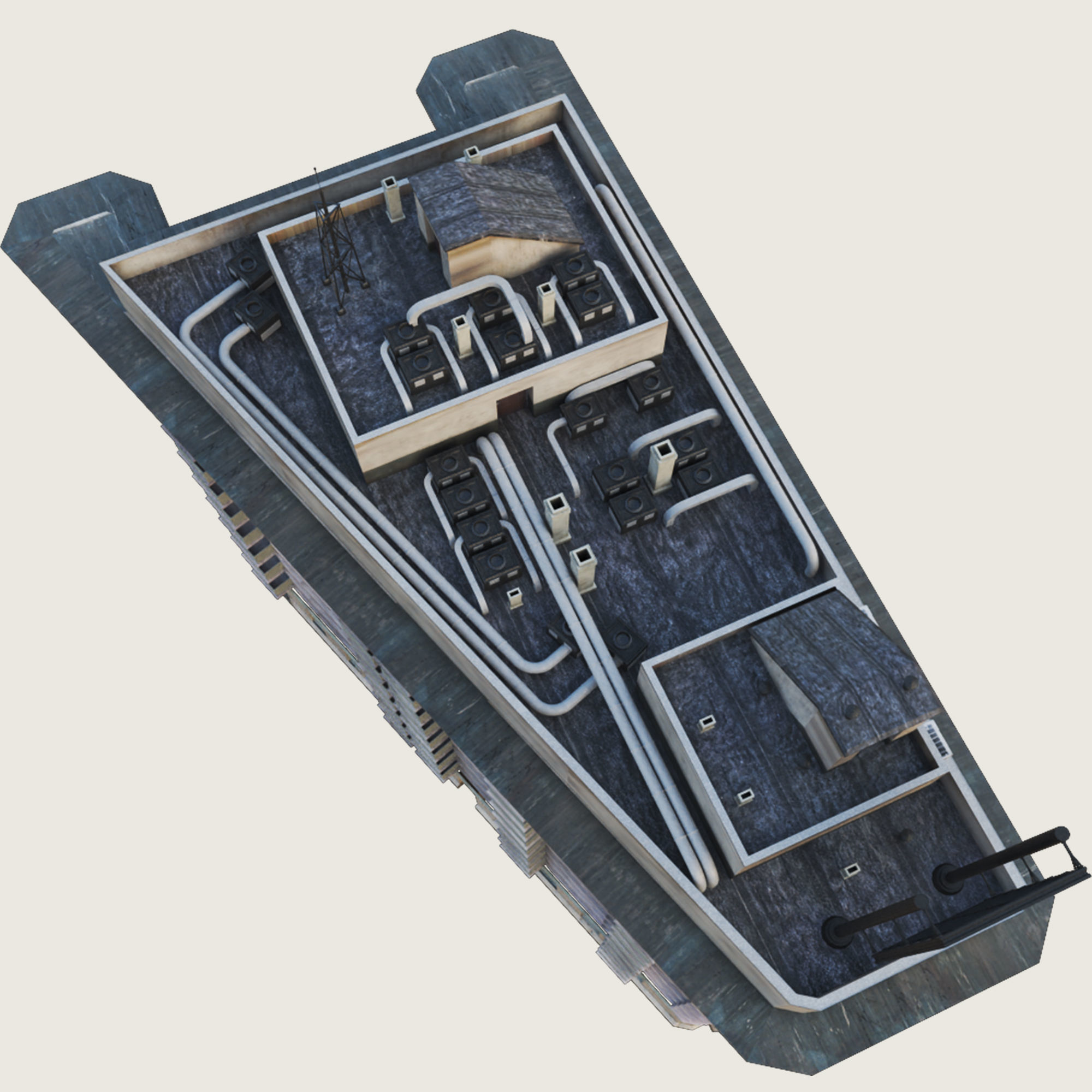 Building Skyscraper City Town Down Office Work Street Kitbash Low-poly 3D model_65