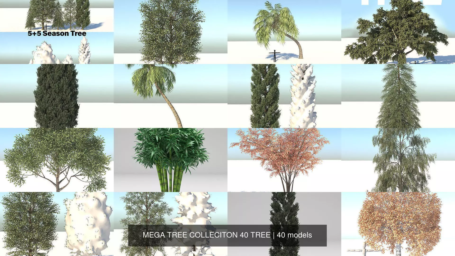 MEGA TREE COLLECITON 40 TREE 3D Model Collection_0