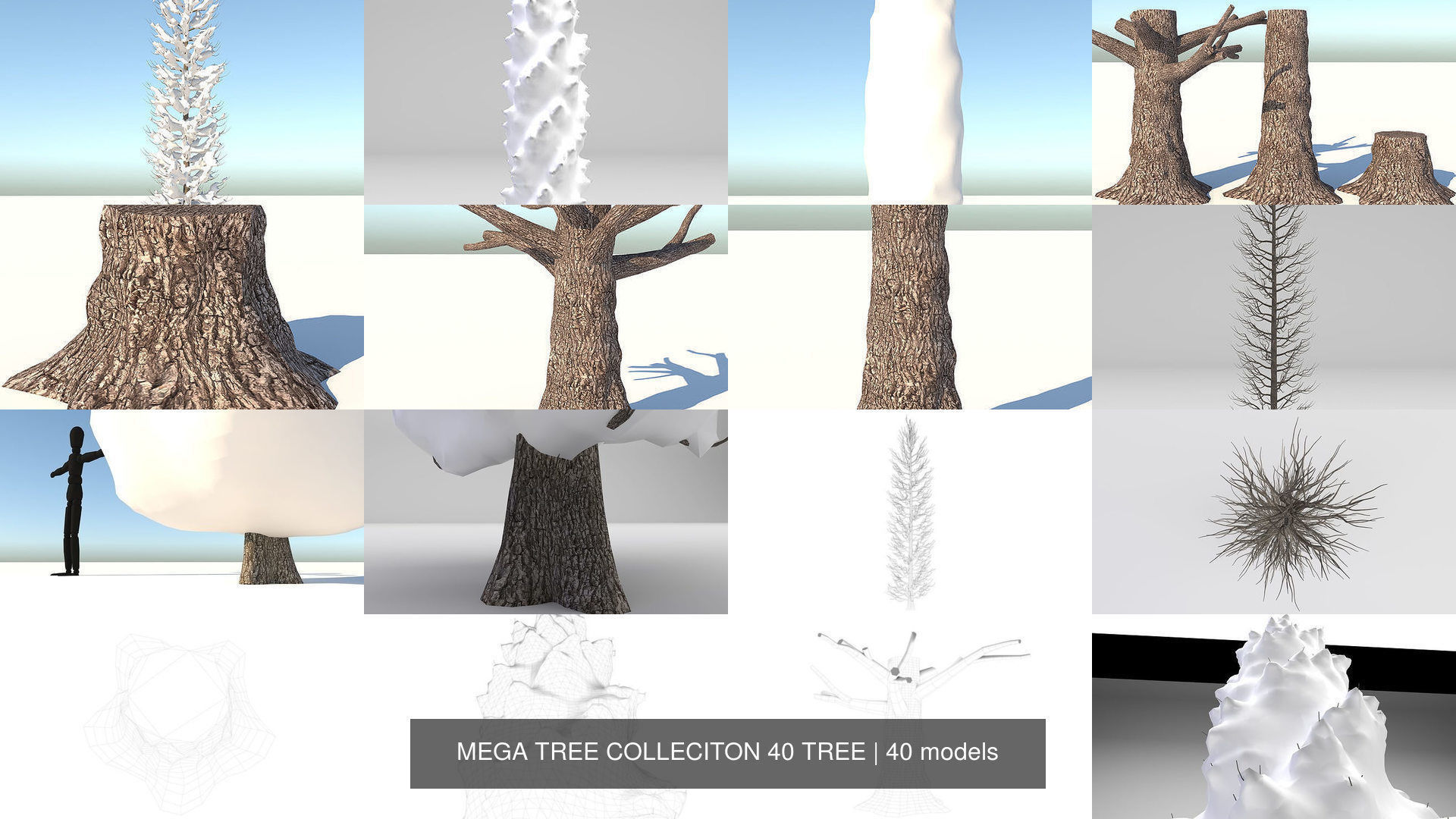 MEGA TREE COLLECITON 40 TREE 3D Model Collection_4