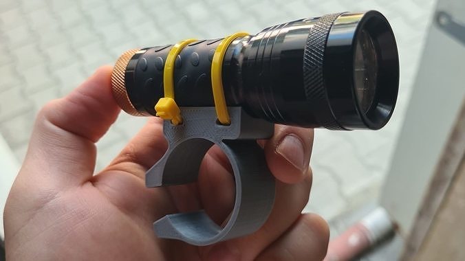 Universal Flashlight Mount for Bicycles 3D print model