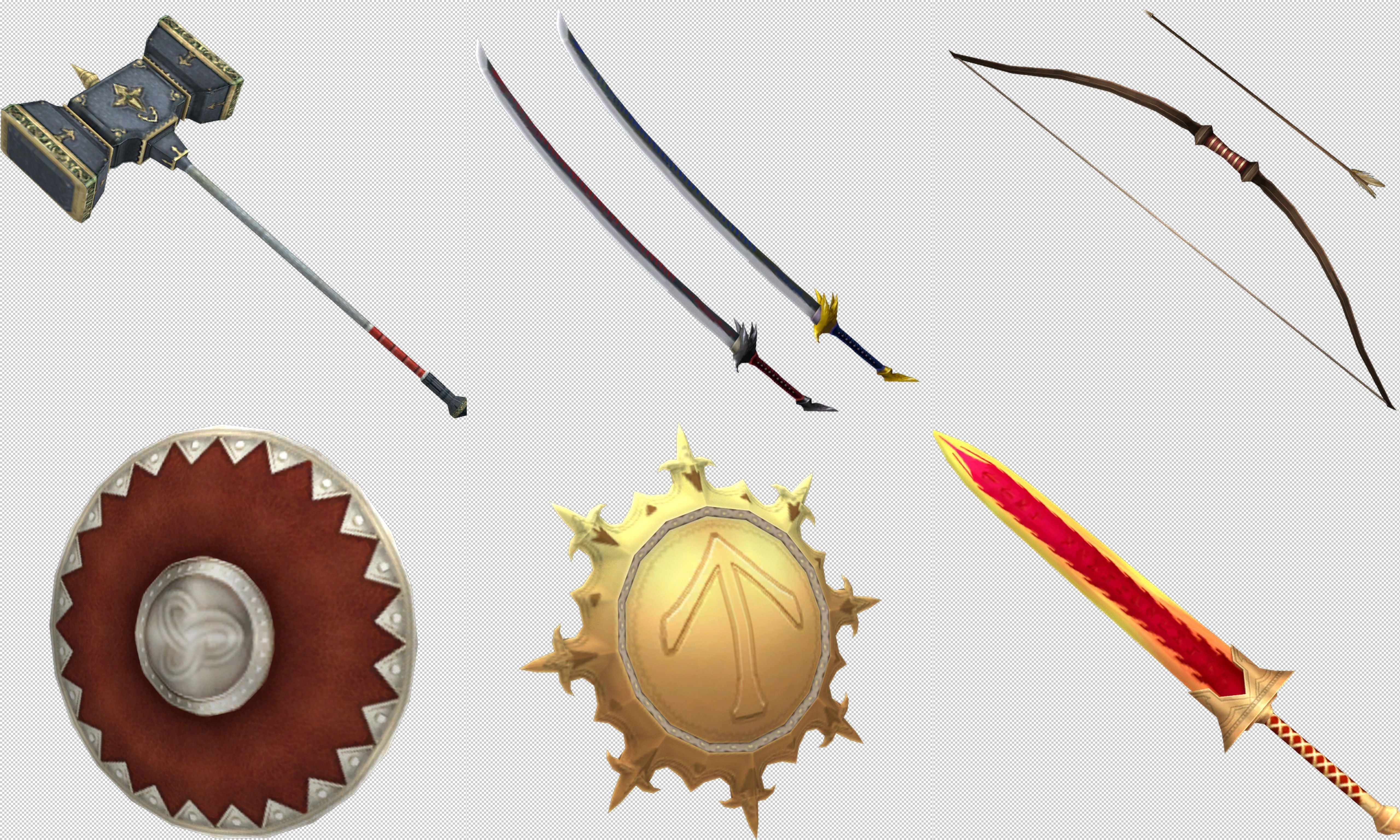 Collection Cartoon - Characters weapons Low-poly 3D model_14