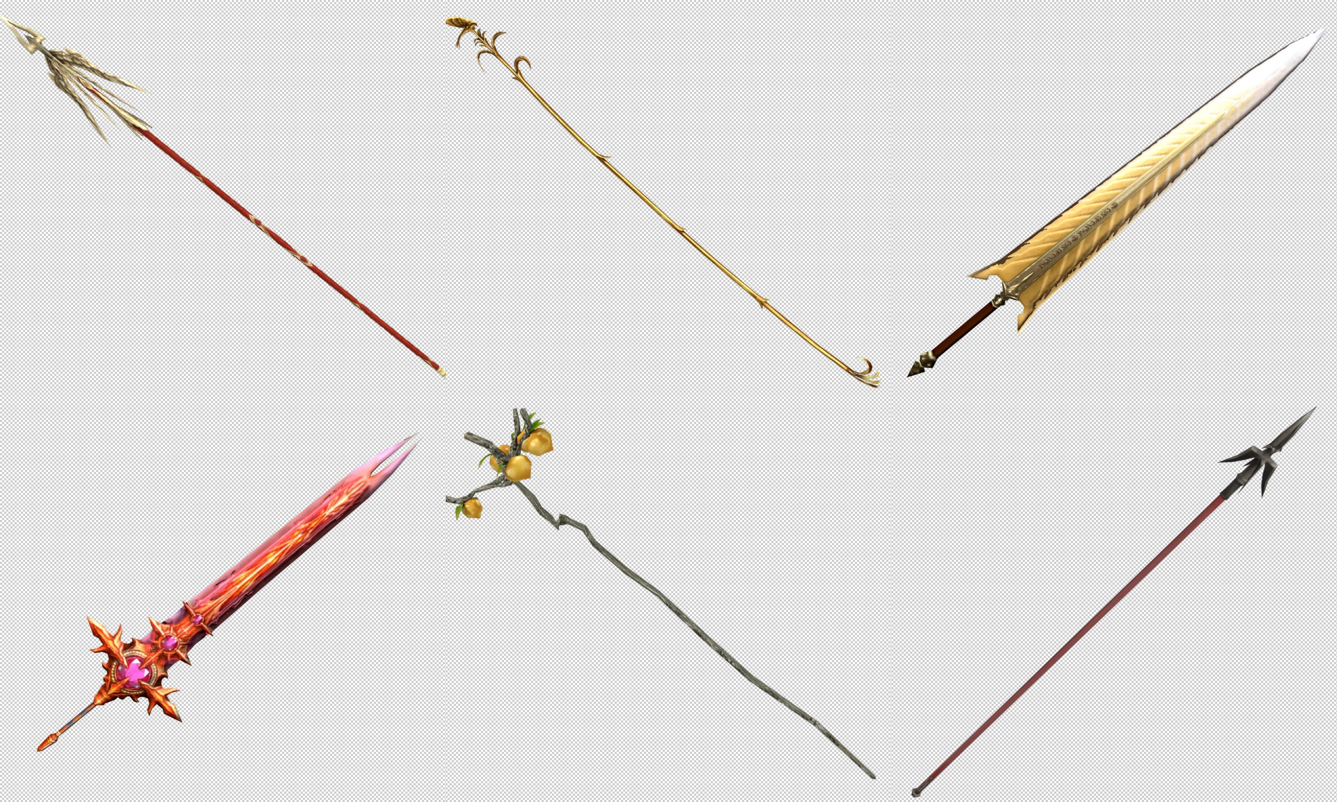 Collection Cartoon - Characters weapons Low-poly 3D model_11