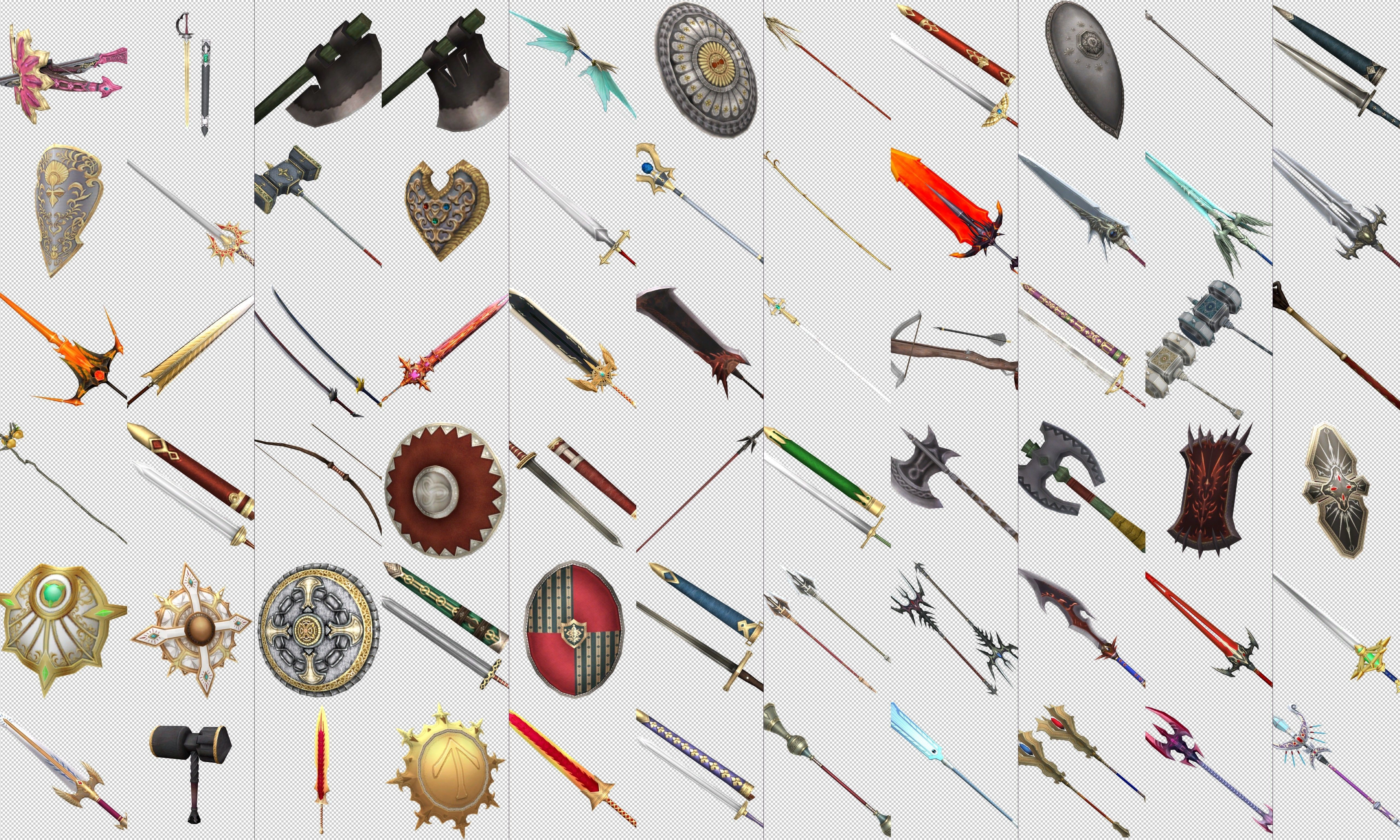 Collection Cartoon - Characters weapons Low-poly 3D model_3