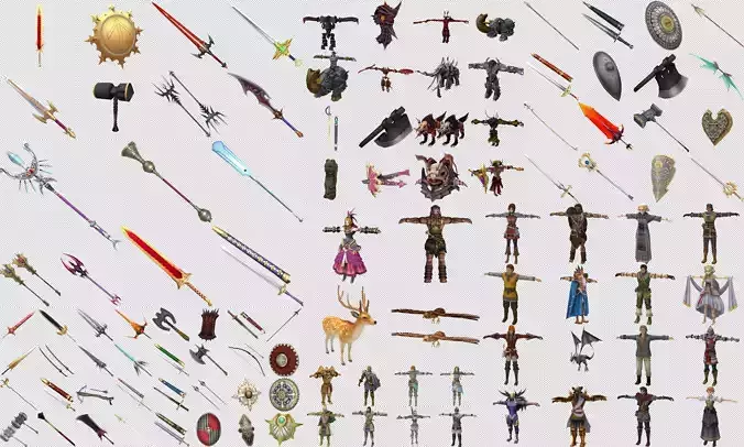 Collection Cartoon - Characters weapons