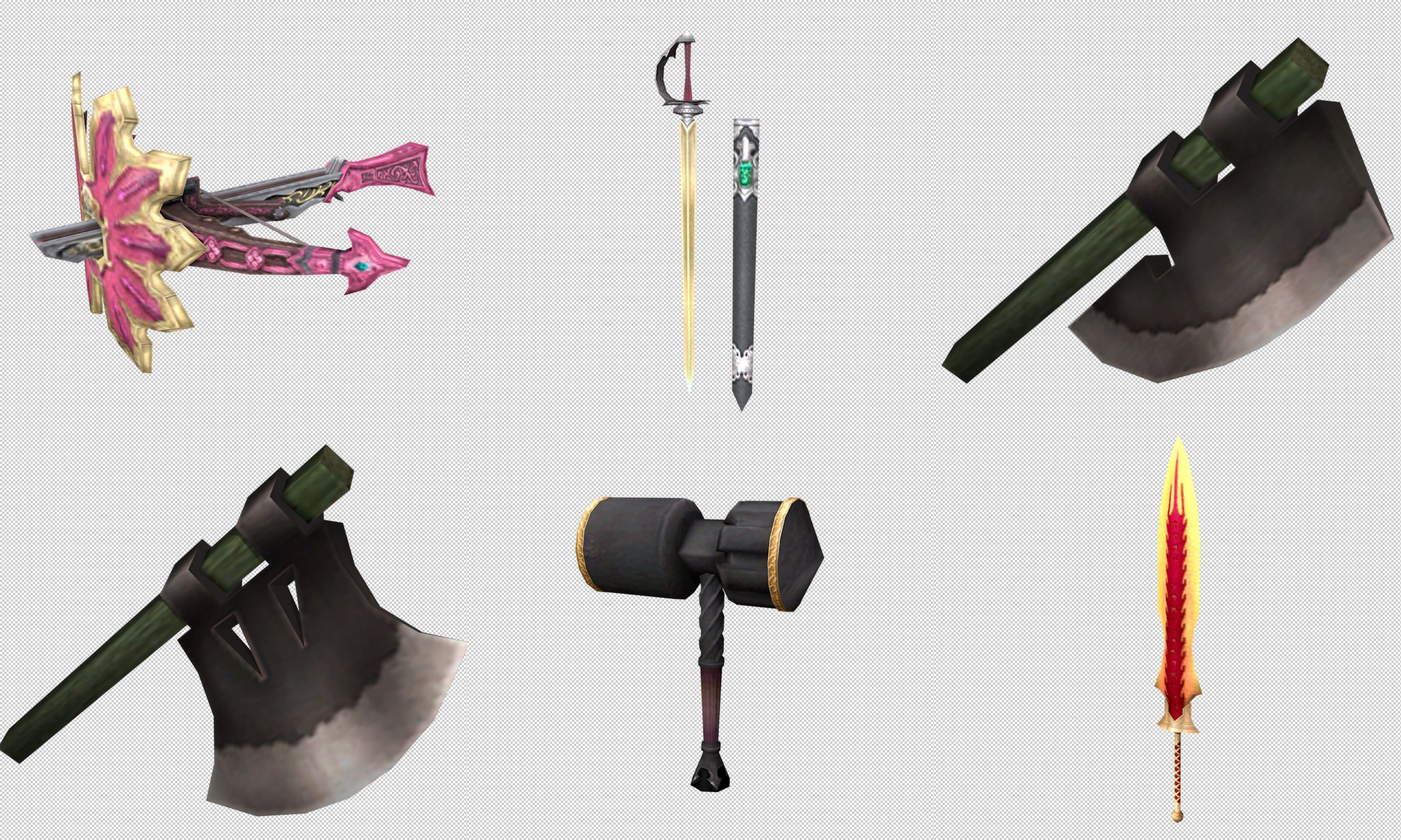 Collection Cartoon - Characters weapons Low-poly 3D model_10