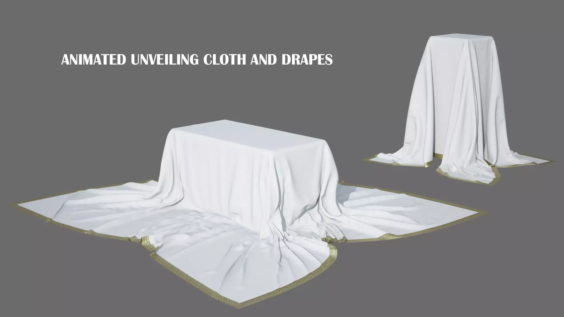 Animated Unveiling Cloth and drapes  3D model_0
