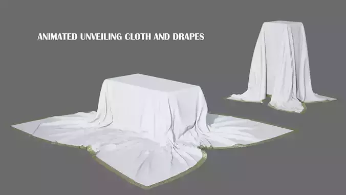 Animated Unveiling Cloth and drapes  3D model