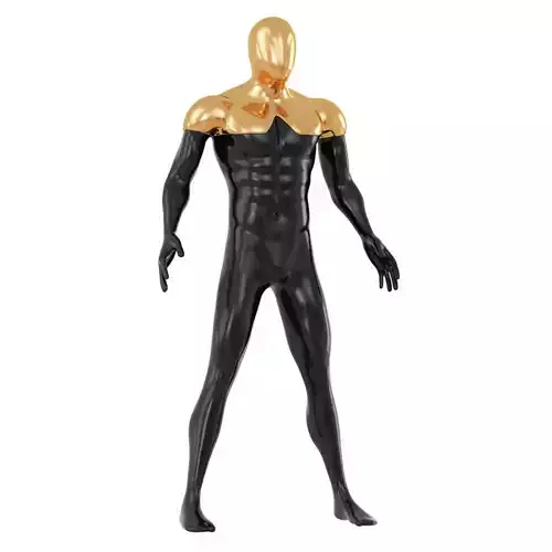 Faceless mannequin with gold top 134