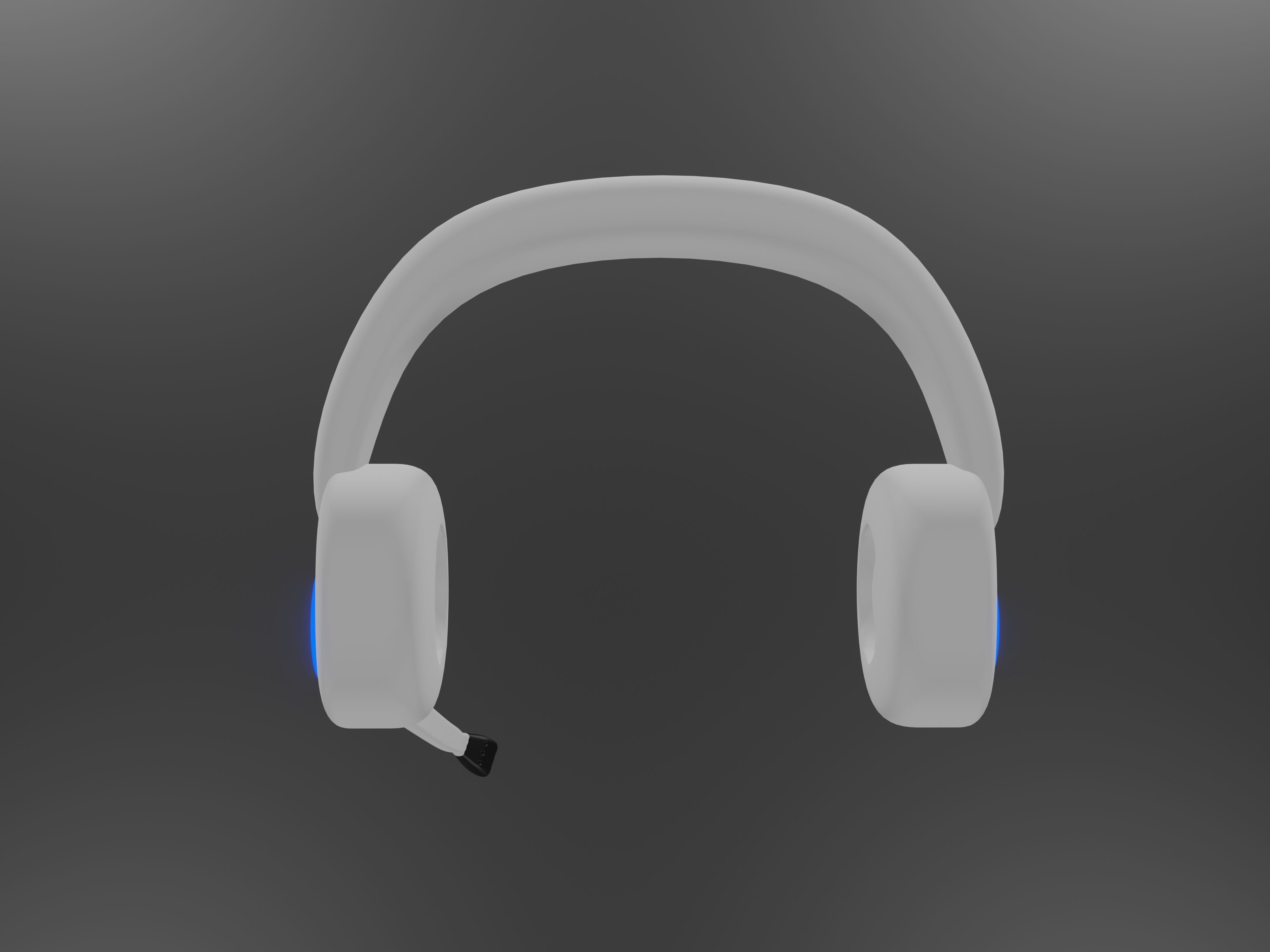 White Headphones with camera and without camera Low-poly 3D model_3