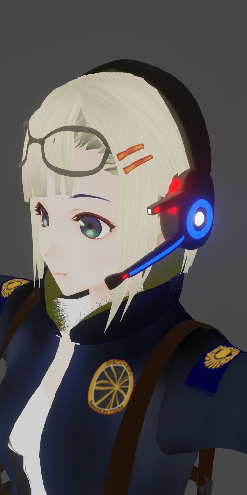 White Headphones with camera and without camera Low-poly 3D model_8