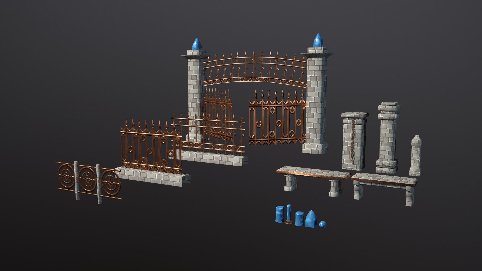 Seraphim Graveyard Kit Low-poly 3D model_2